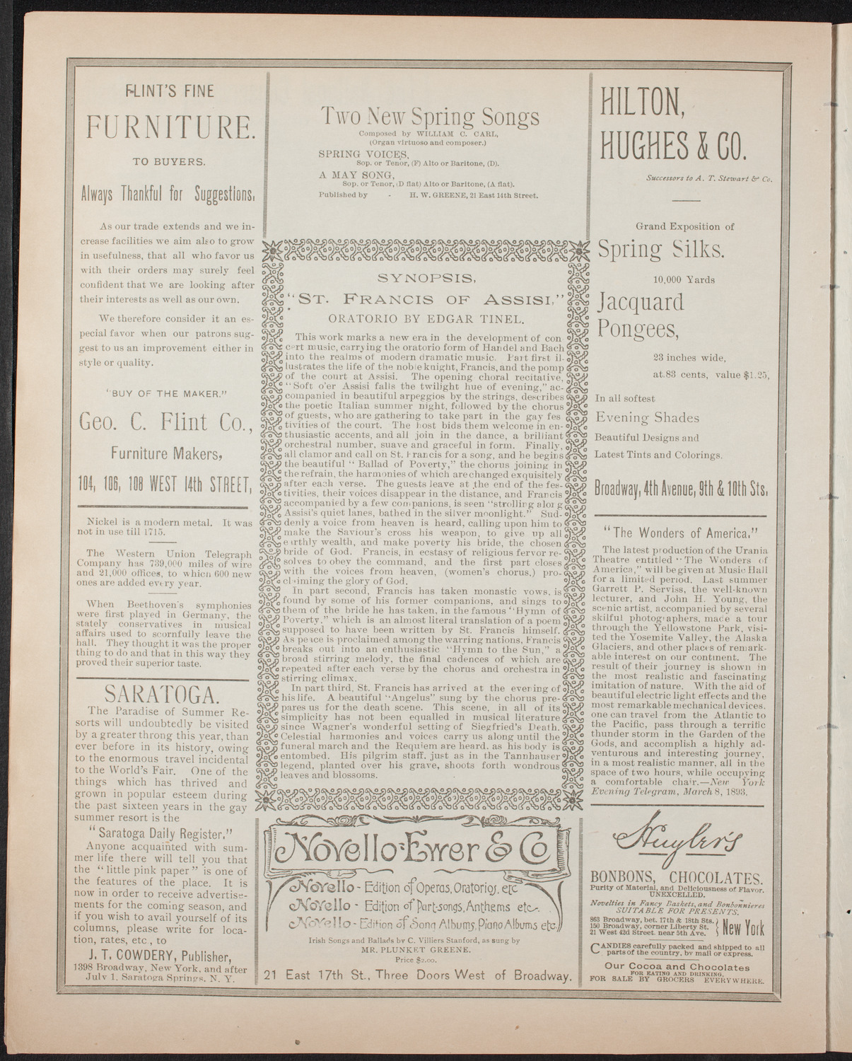 Oratorio Society of New York, March 18, 1893, program page 6