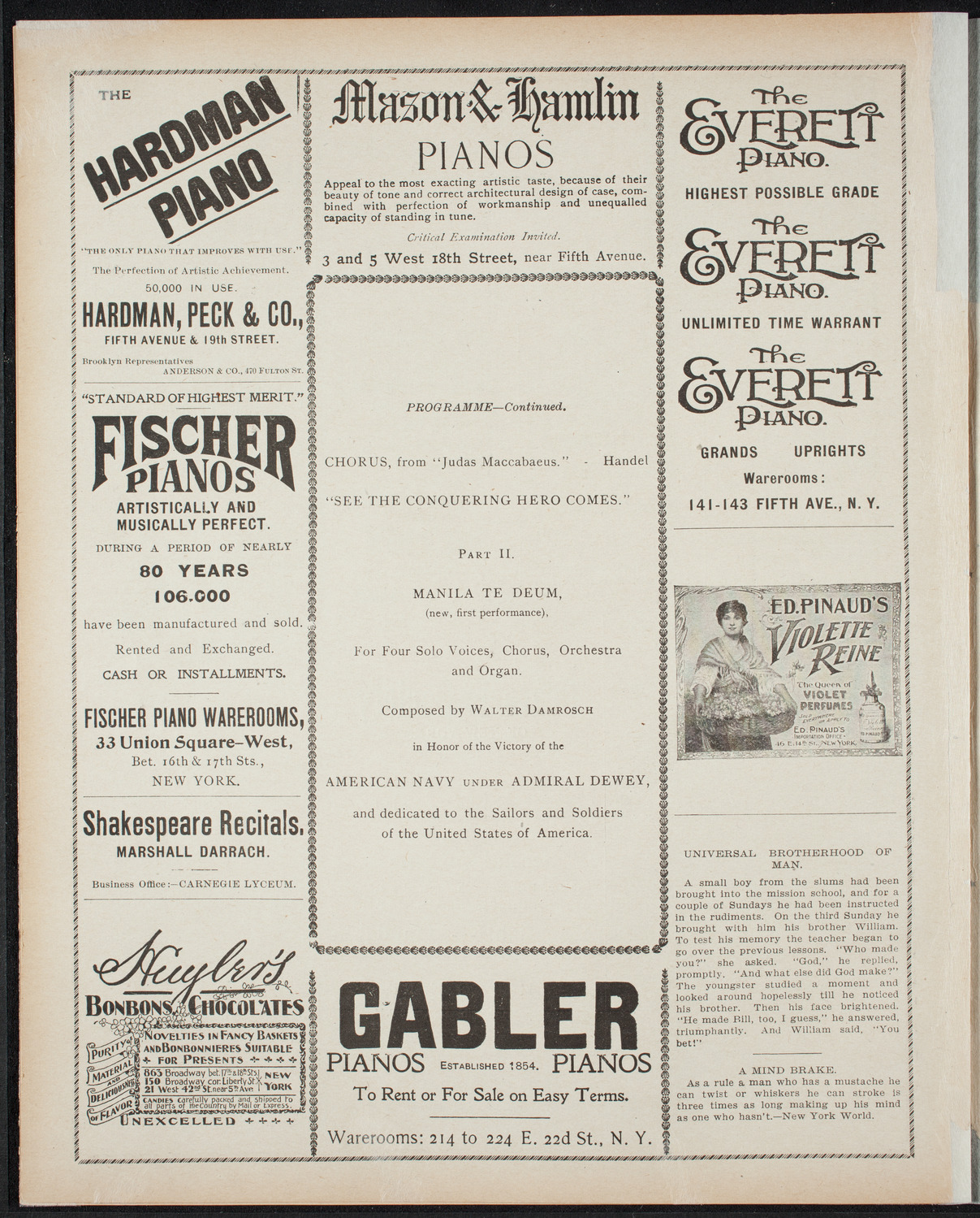 Oratorio Society of New York, December 3, 1898, program page 6