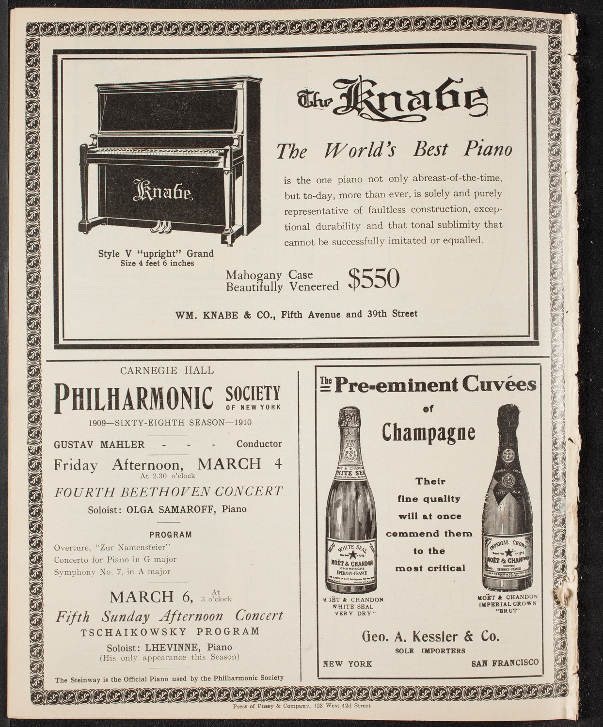 New York Philharmonic, March 2, 1910, program page 12