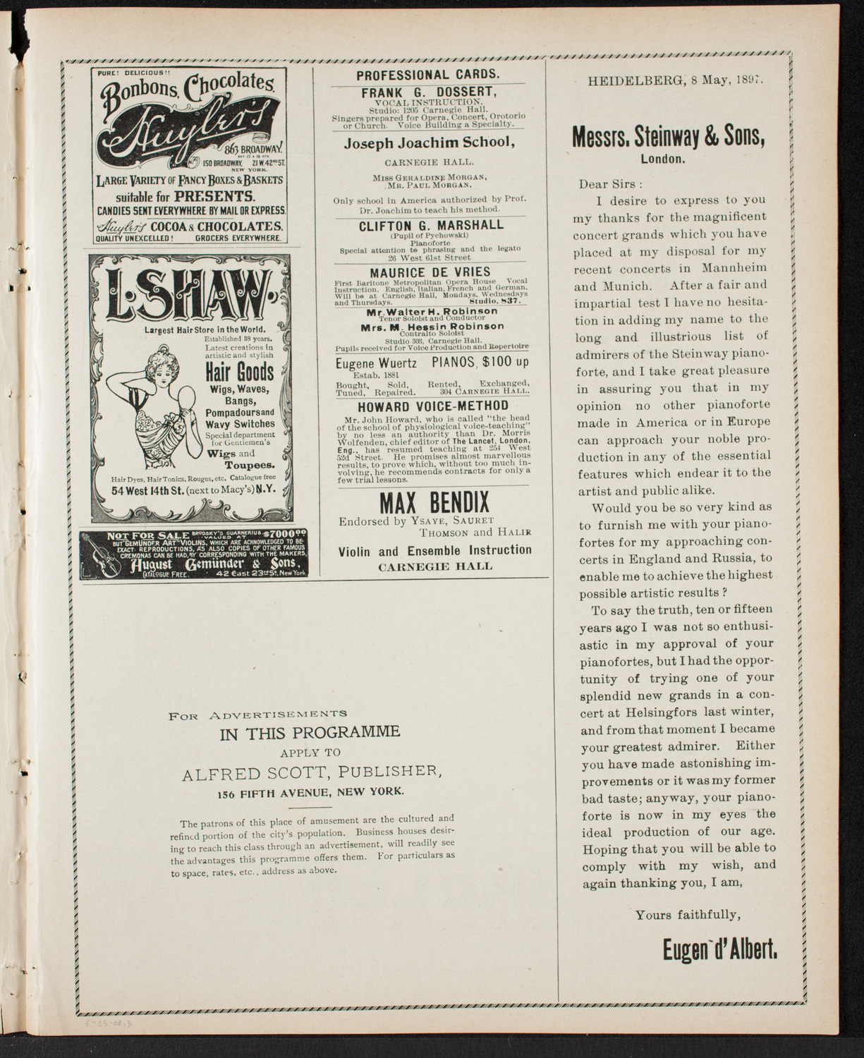 Choral Concert by H.R. Humphries, May 23, 1900, program page 5