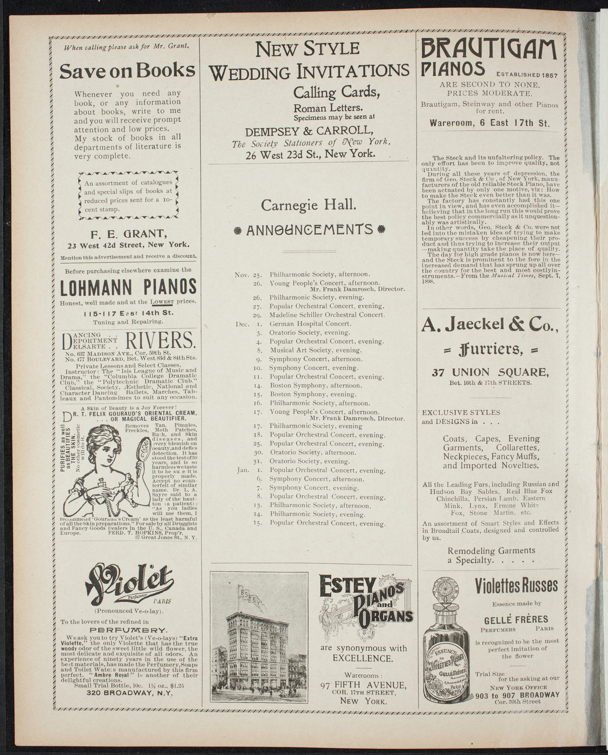 Frame's Concert Company, November 23, 1898, program page 2