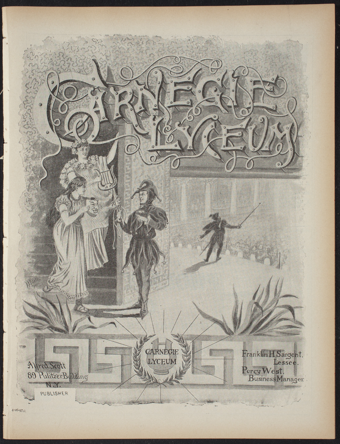 American Academy of Dramatic Arts, April 26, 1897, program page 1