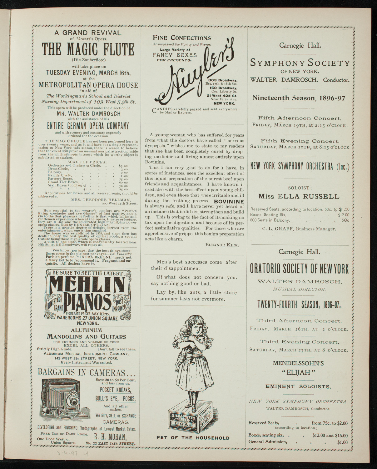 New York Philharmonic, March 6, 1897, program page 7