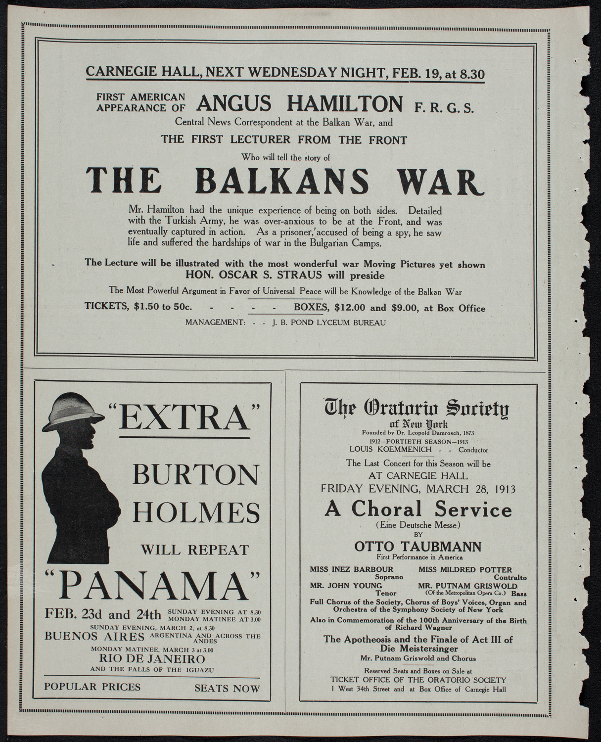 Burton Holmes Travelogue: Panama, February 17, 1913, program page 10