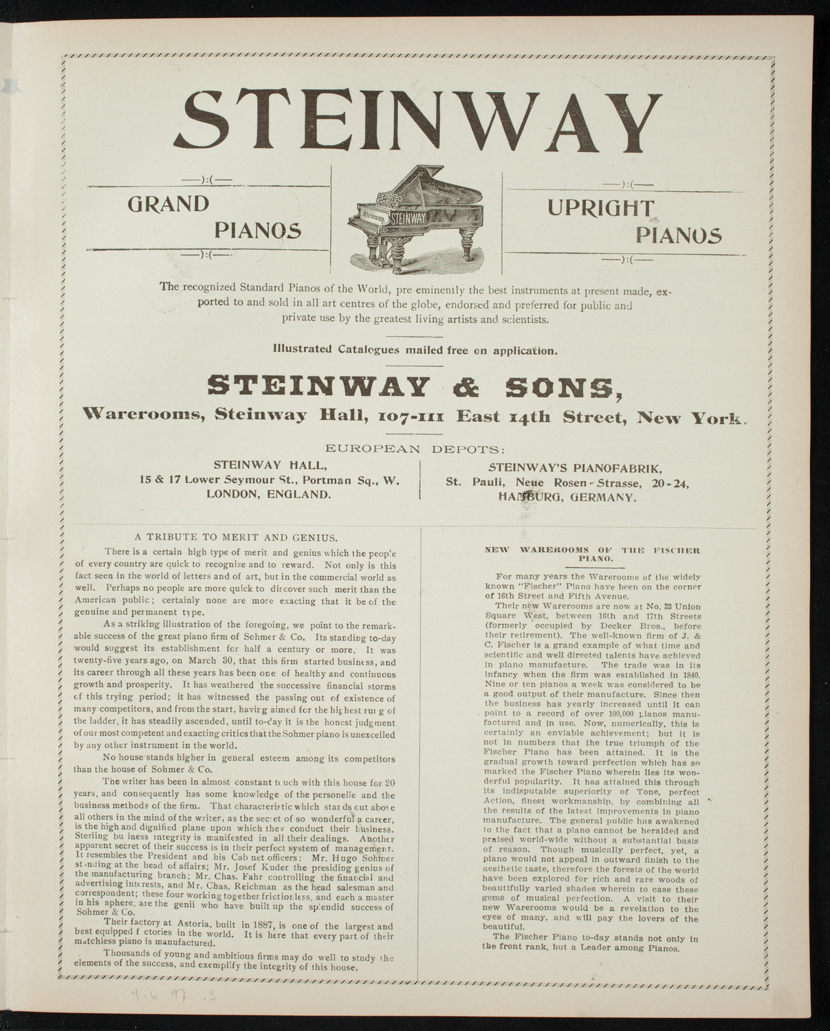 Benefit: New York and Brooklyn St. Andrew's One-Cent Coffee-Stands, April 6, 1897, program page 5