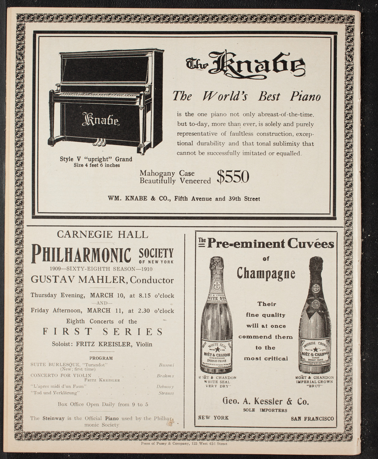 New York Philharmonic, March 6, 1910, program page 12