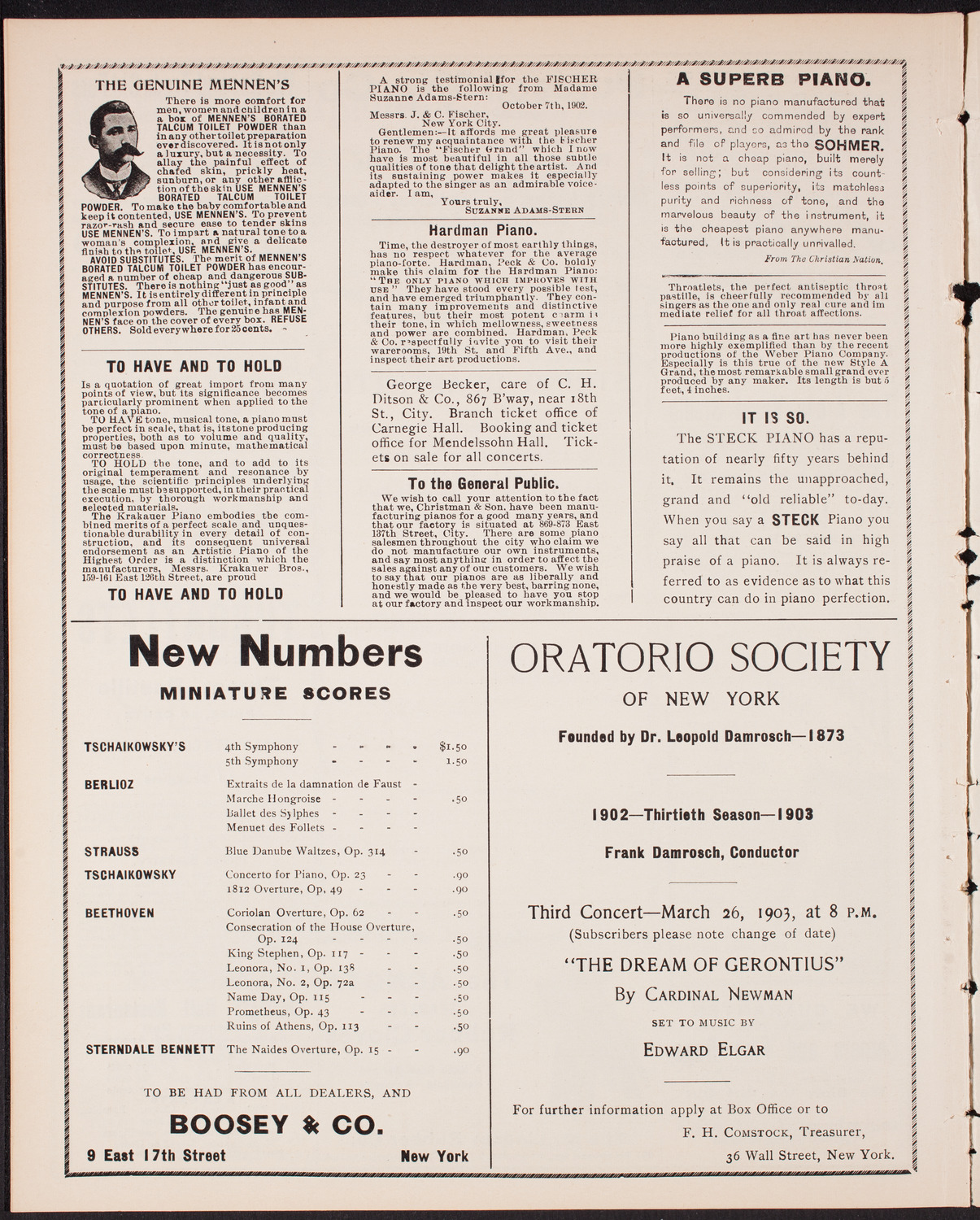 New York Philharmonic, January 9, 1903, program page 10