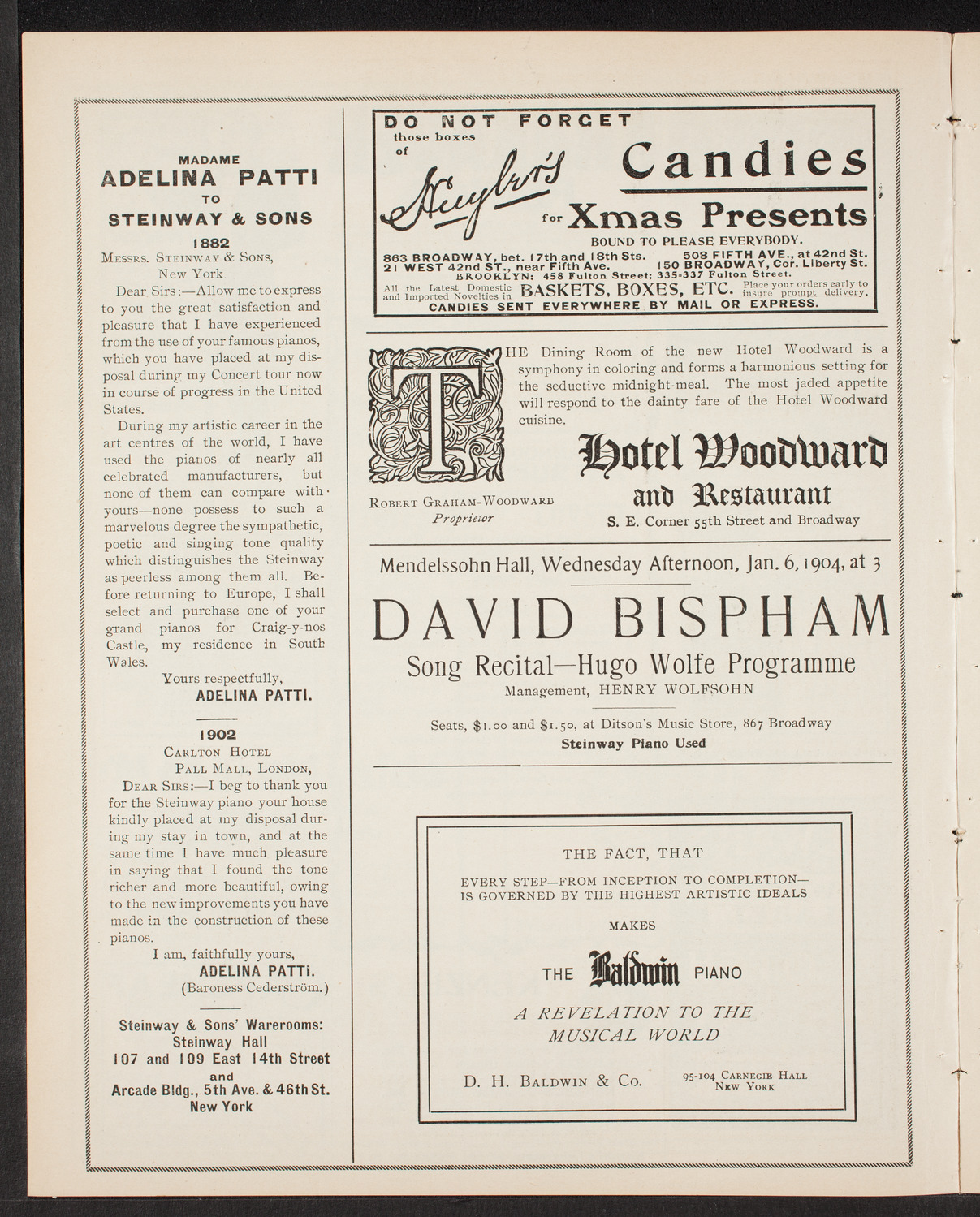 New York Philharmonic, December 19, 1903, program page 4