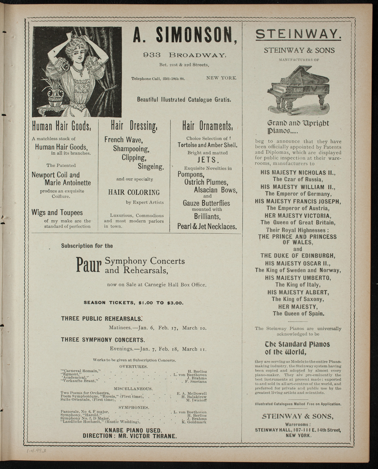 Powers-Arnold Wednesday Morning Musicale, January 4, 1899, program page 5