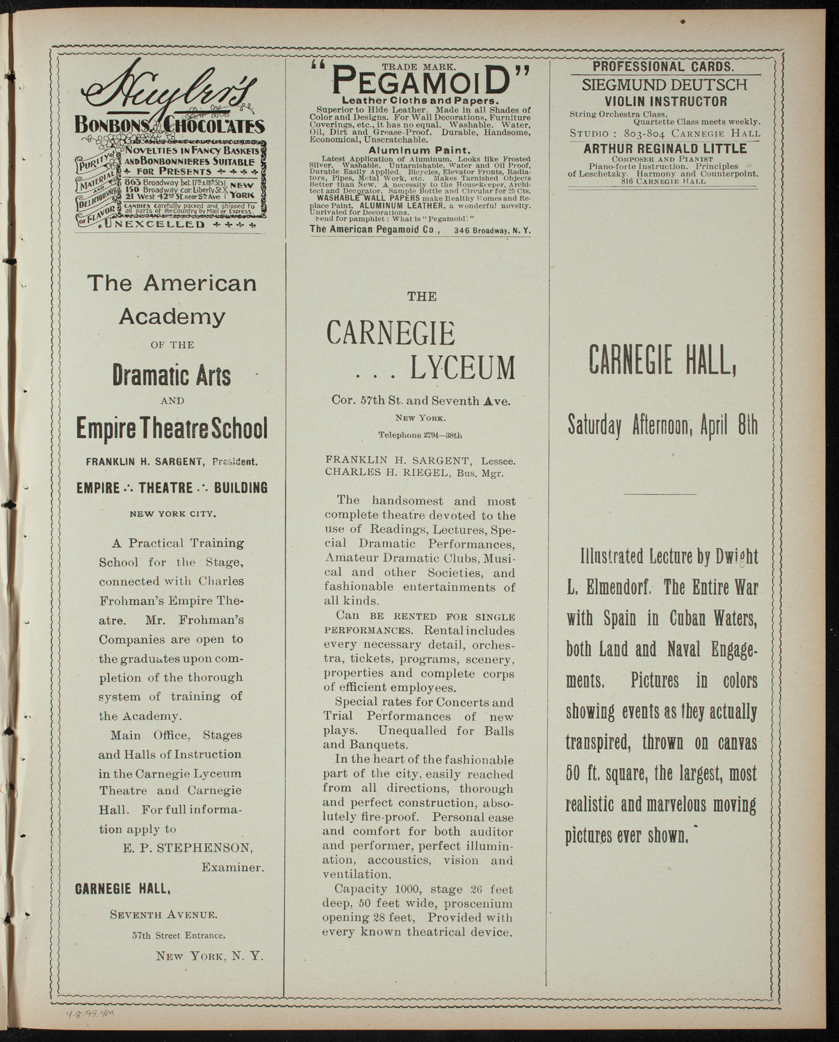 Comparative Literature Society Saturday Morning Conference, April 8, 1899, program page 7