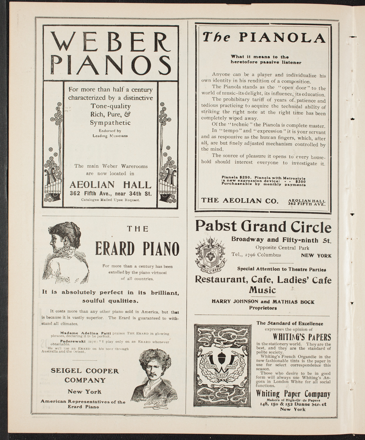 Richard Strauss with Wetzler Symphony Orchestra, March 3, 1904, program page 6