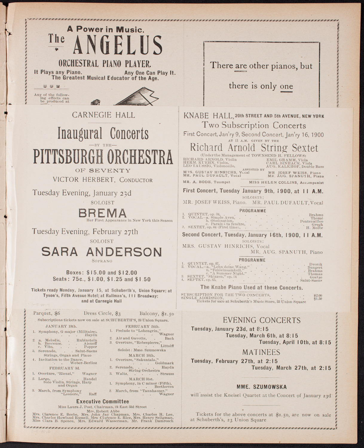 New York Philharmonic, January 5, 1900, program page 7