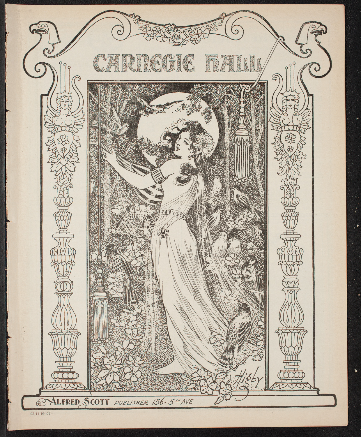 New York Symphony Orchestra, November 16, 1909, program page 1