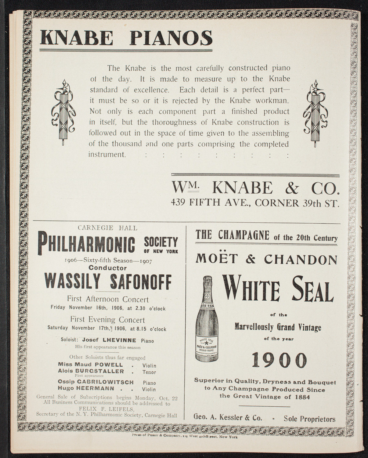 Boston Symphony Orchestra, November 8, 1906, program page 14