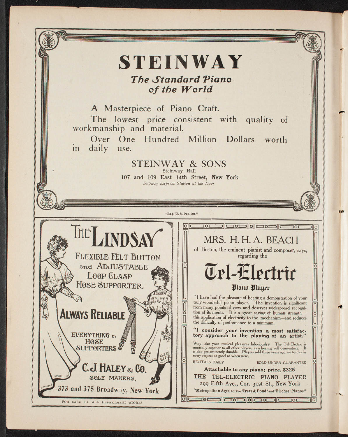 American Music Society, April 18, 1909, program page 4