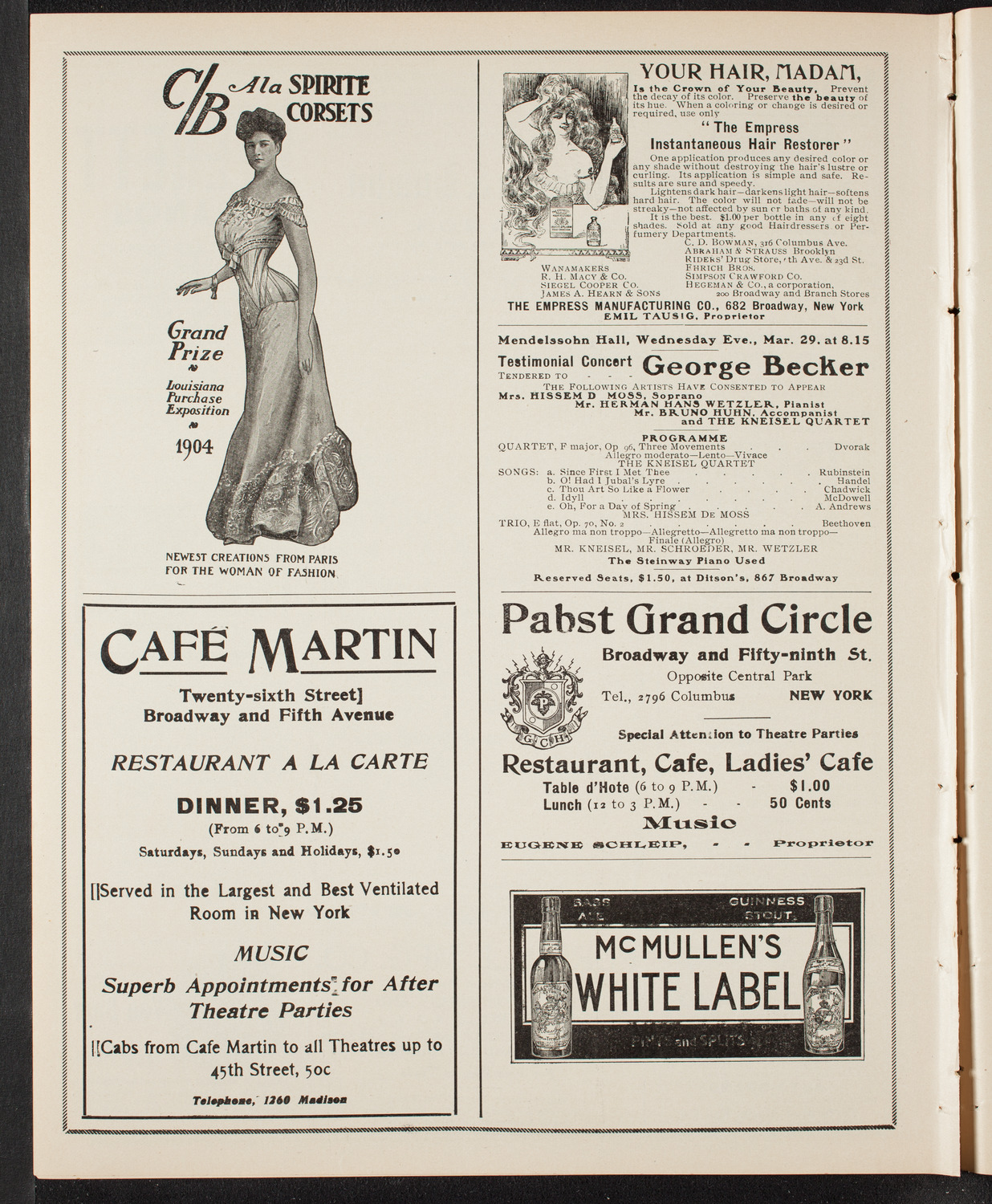 People's Choral Union, March 20, 1905, program page 8