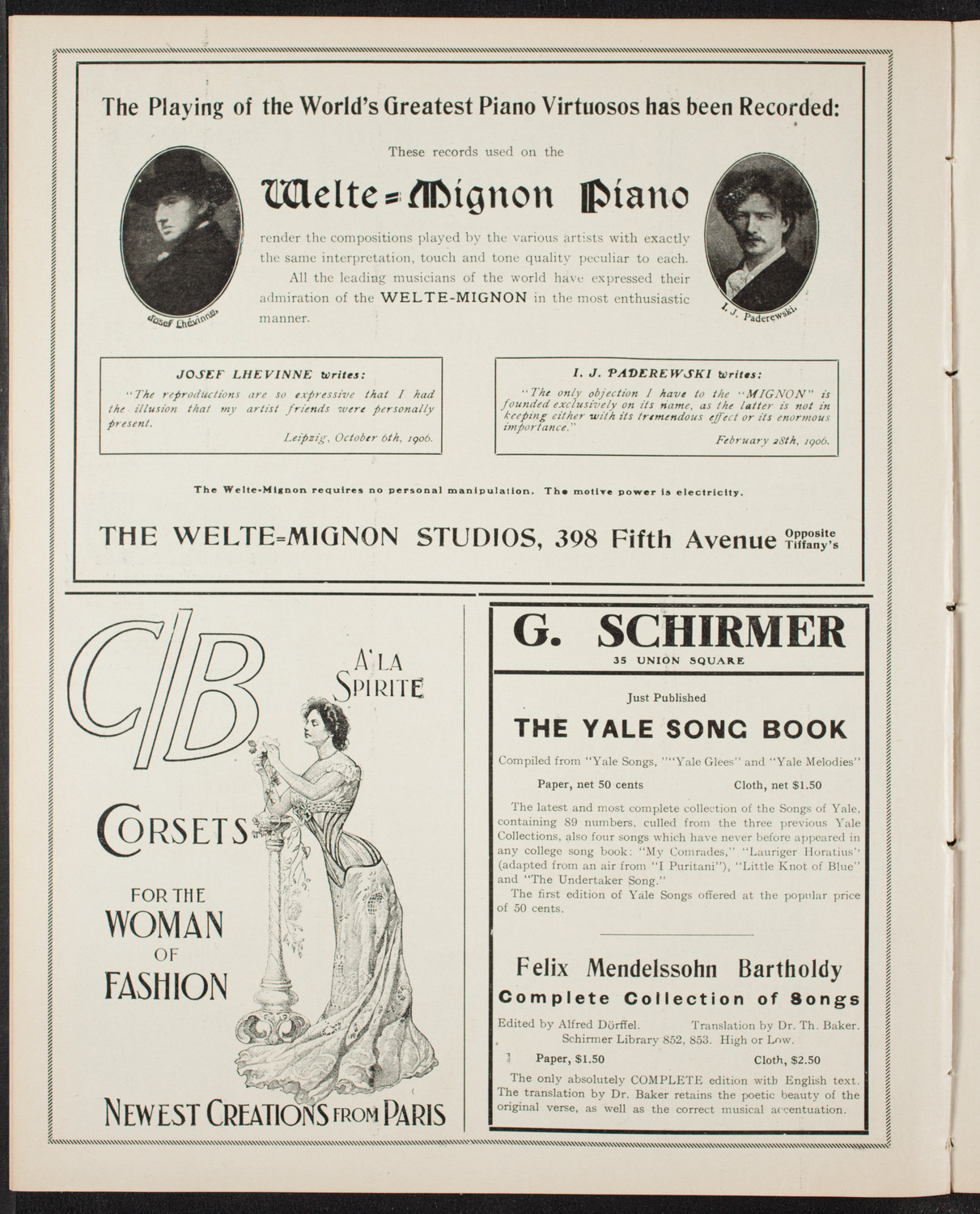 New York College of Music, February 3, 1907, program page 8
