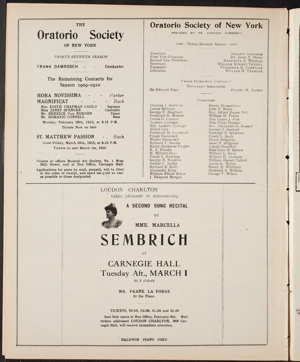 People's Symphony Concert, February 25, 1910, program page 10