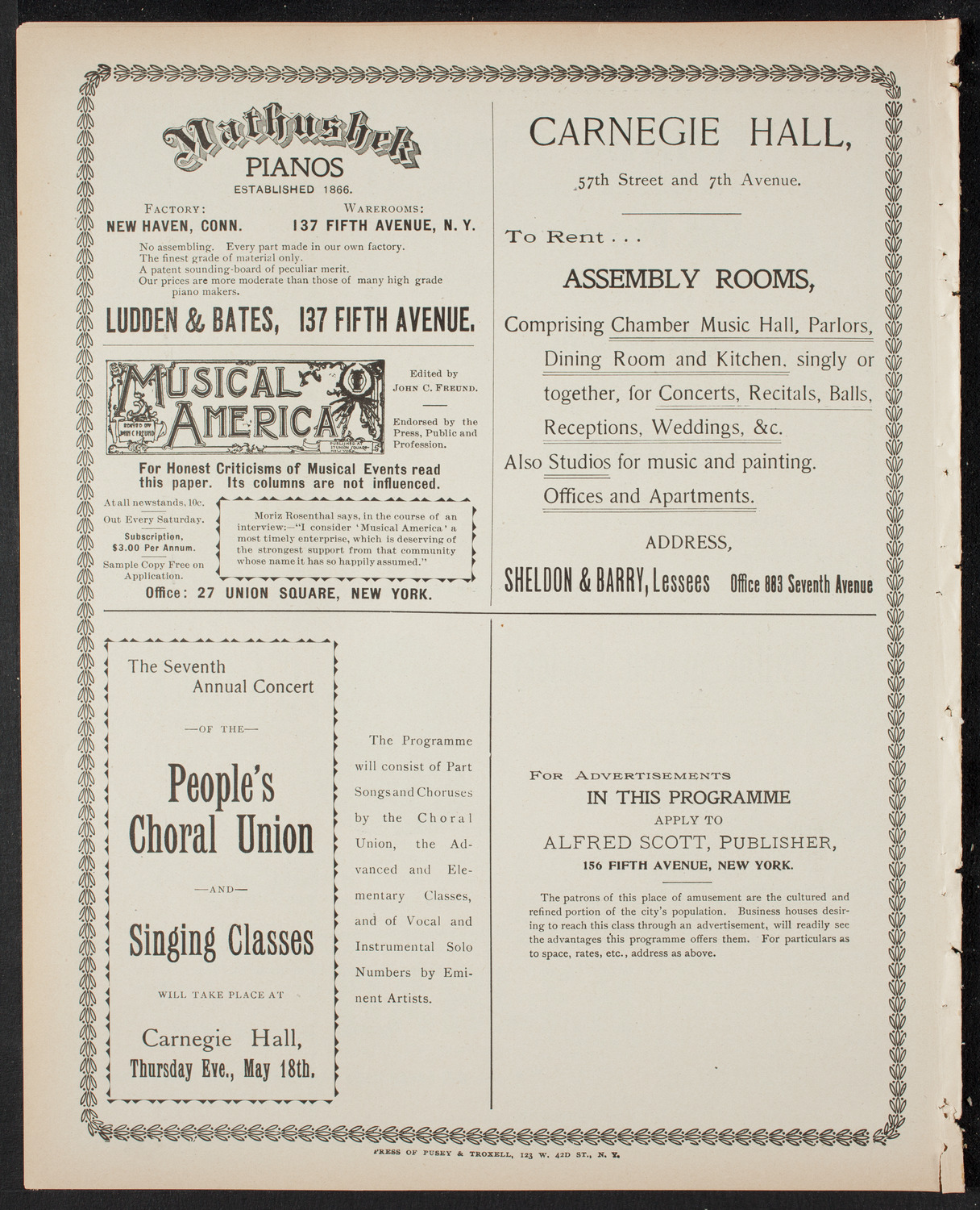 Graduation: Columbia University College of Pharmacy, April 28, 1899, program page 8