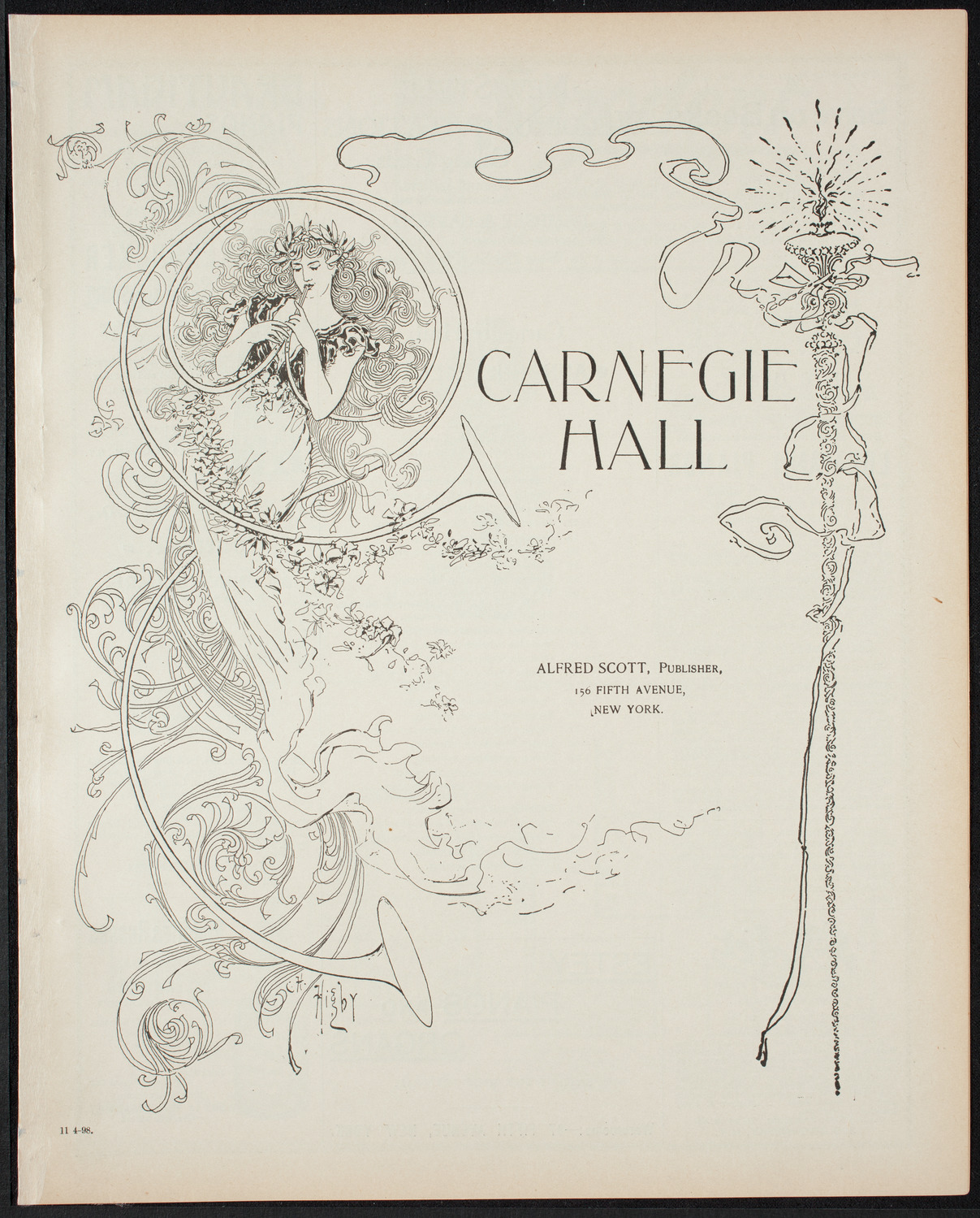 New York Philharmonic, November 4, 1898, program page 1