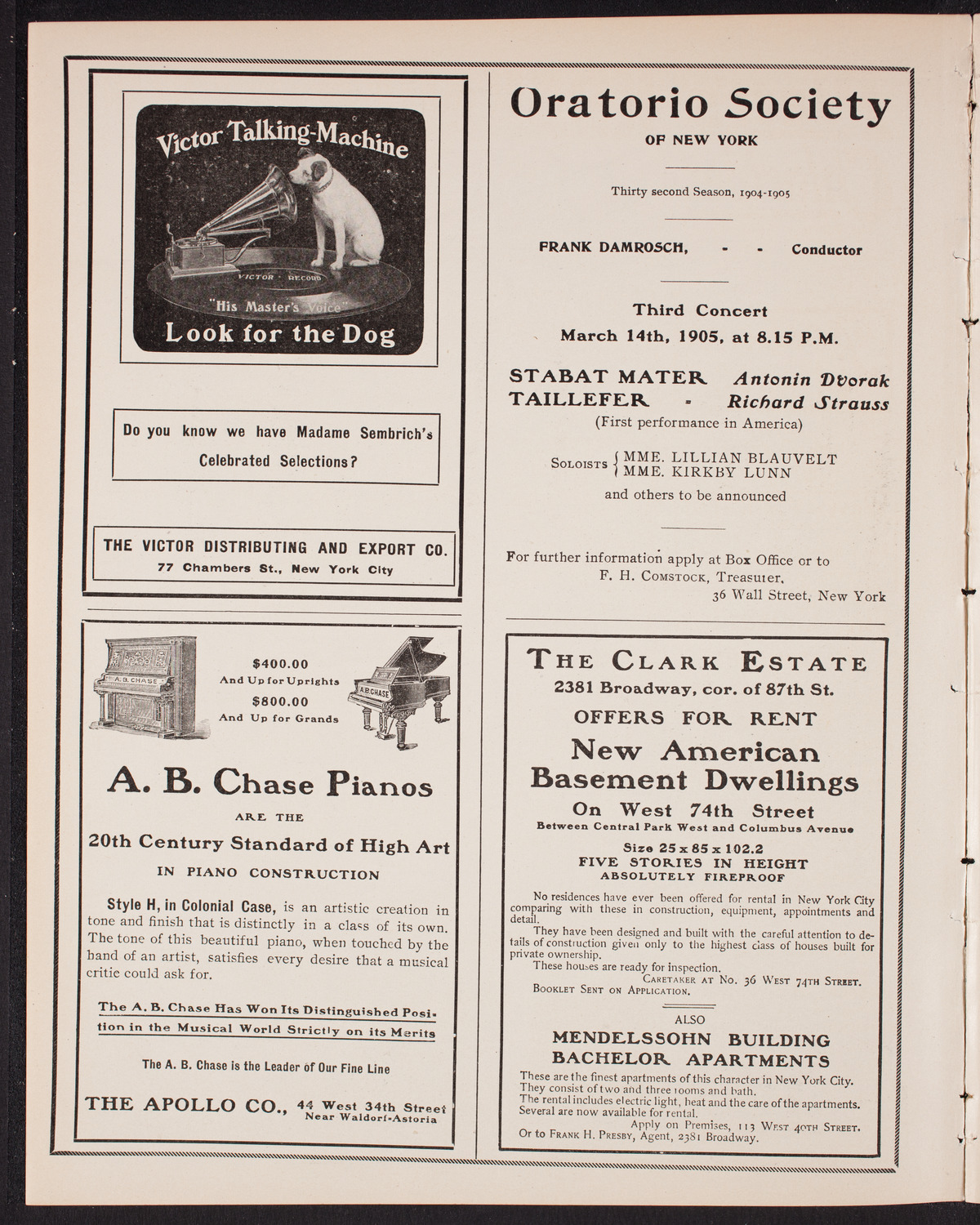 Franz von Vecsey, Violin, January 17, 1905, program page 2
