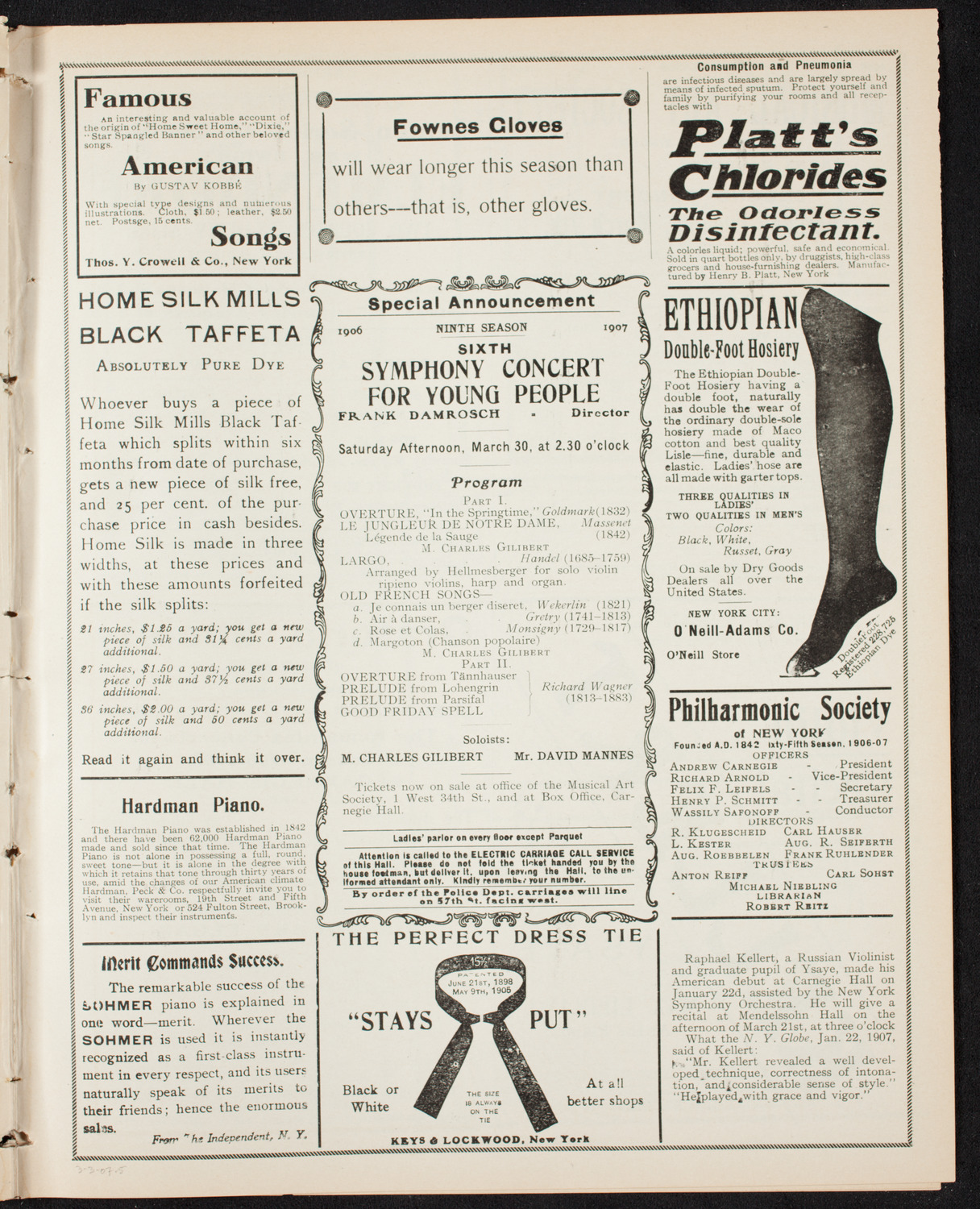 Elmendorf Lecture: Norway, March 3, 1907, program page 9