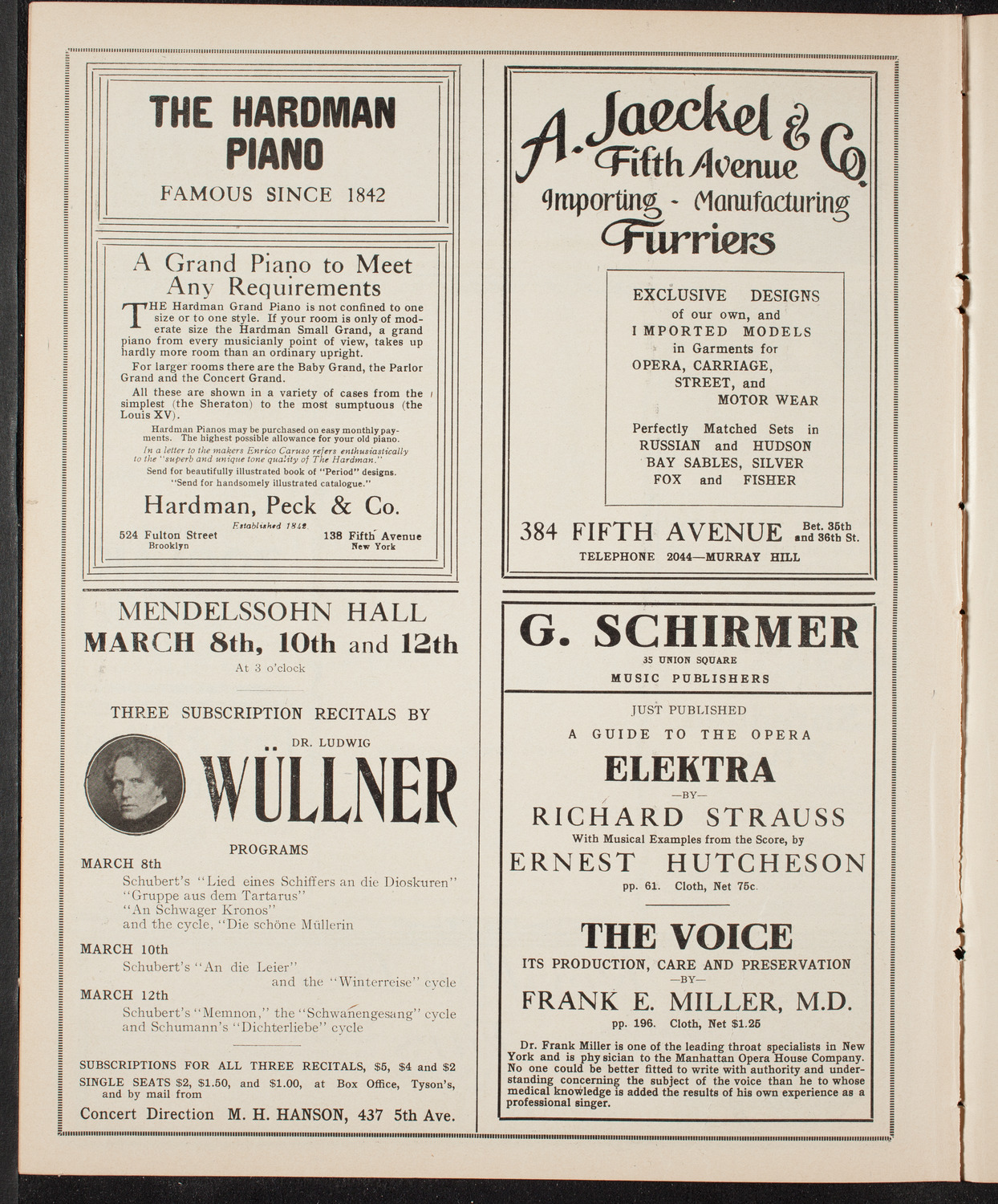 New York Symphony Orchestra, February 22, 1910, program page 8