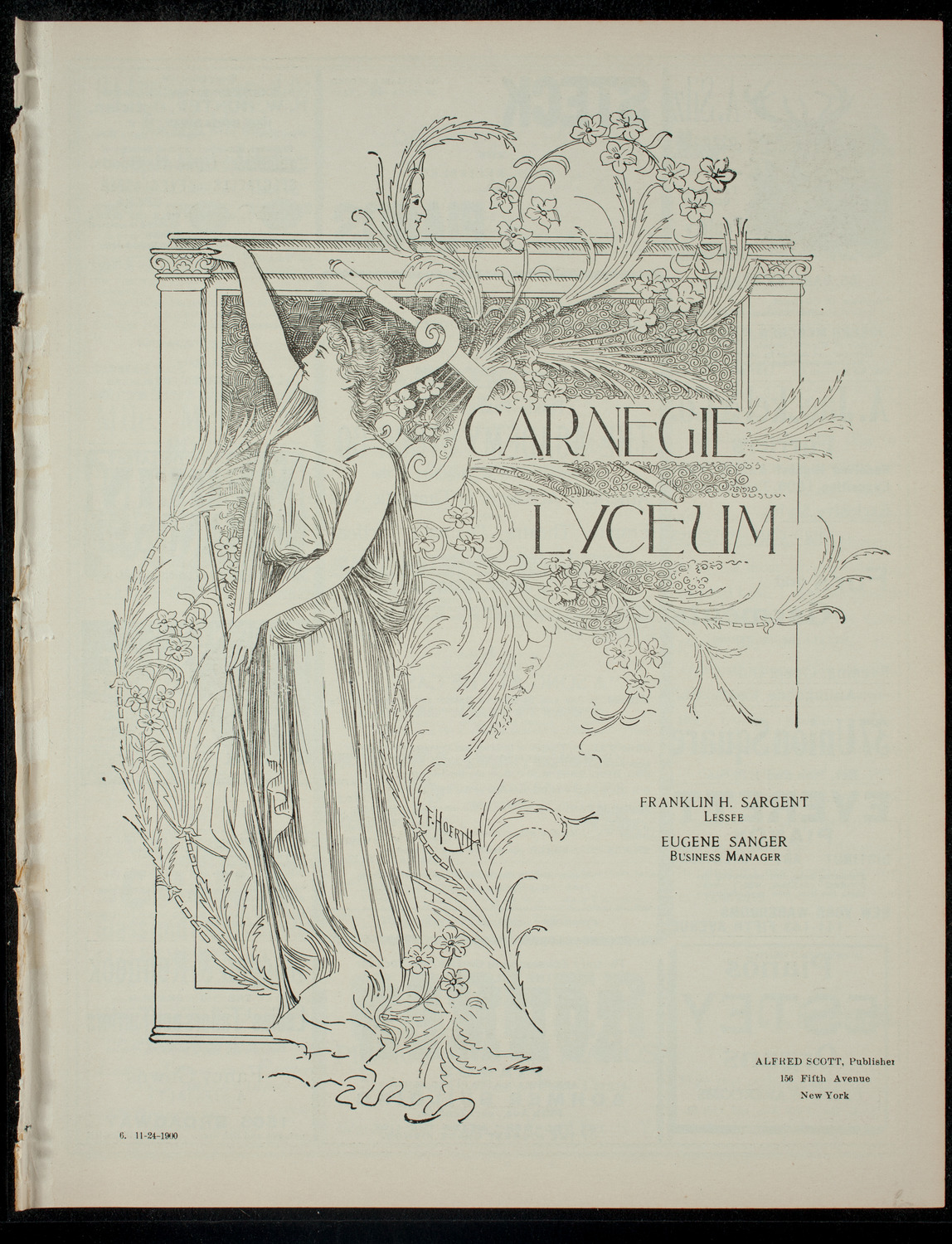 Academy Stock Company of the American Academy of Dramatic Arts and Empire Theatre Dramatic School, November 24, 1900, program page 1