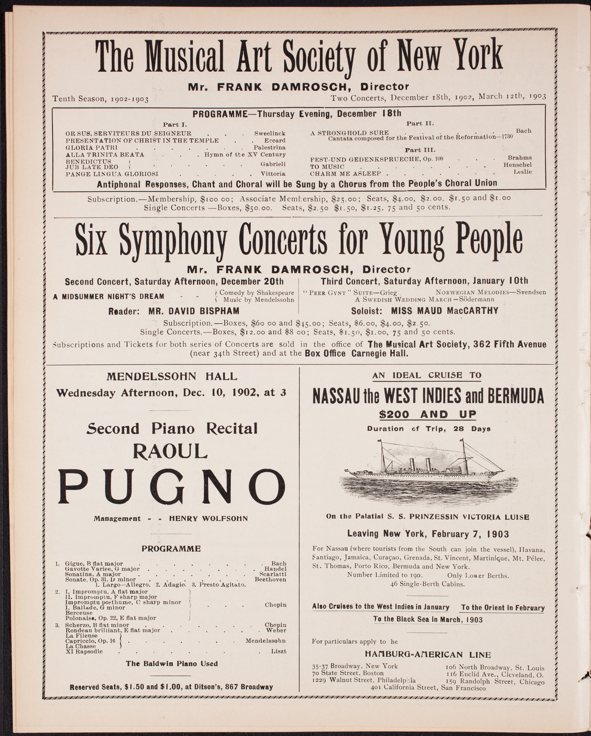 New York Philharmonic, December 5, 1902, program page 8