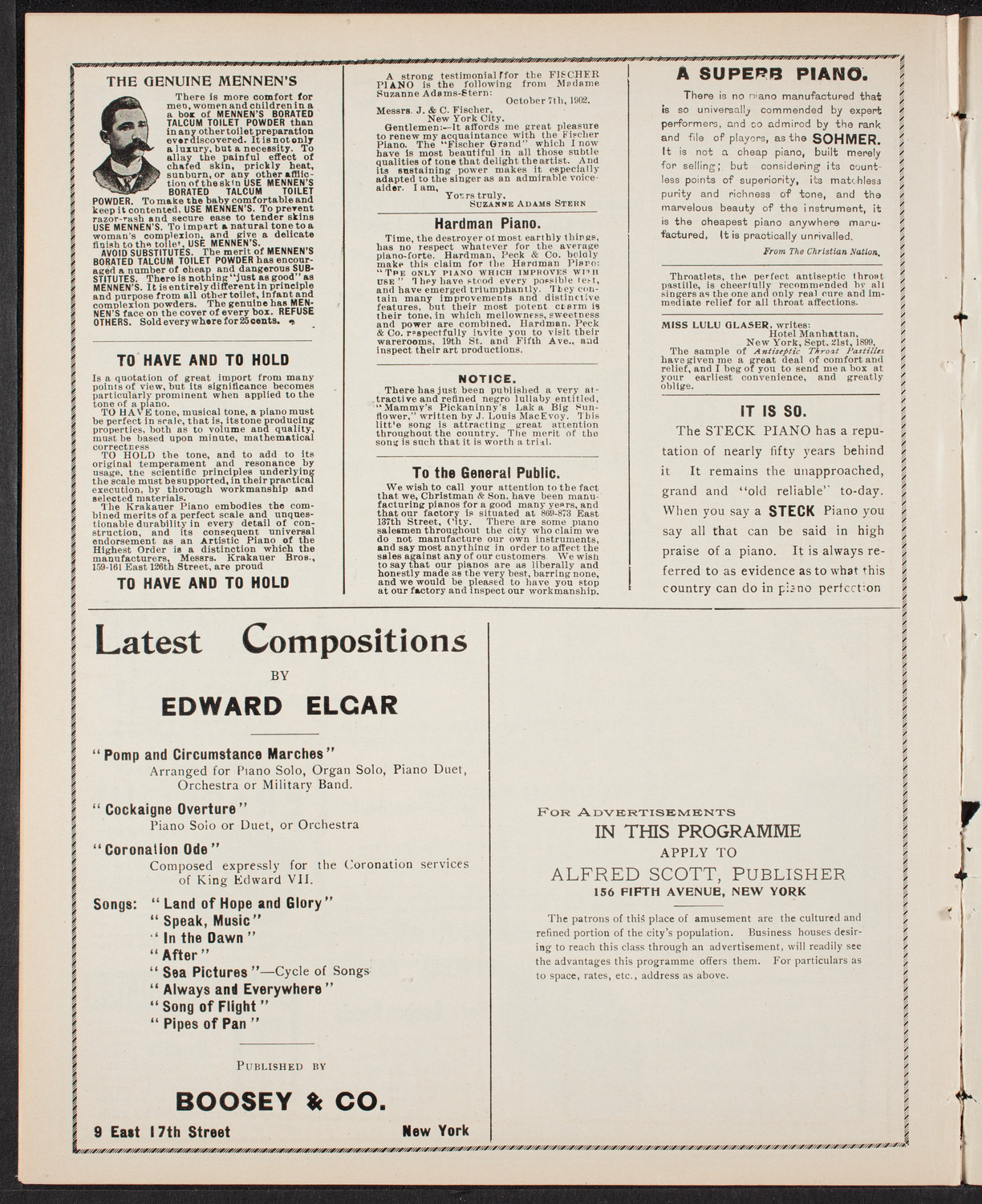 Oratorio Society of New York, March 26, 1903, program page 10