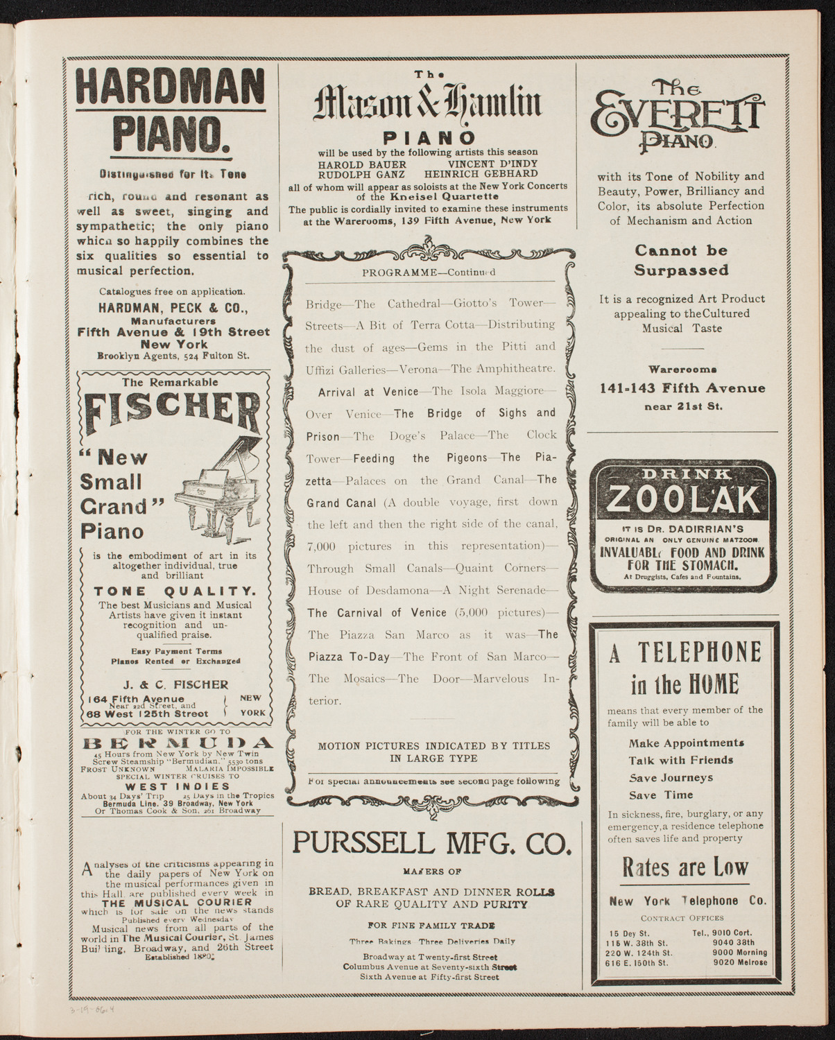 Elmendorf Lecture: Northern Italy, March 19, 1906, program page 7