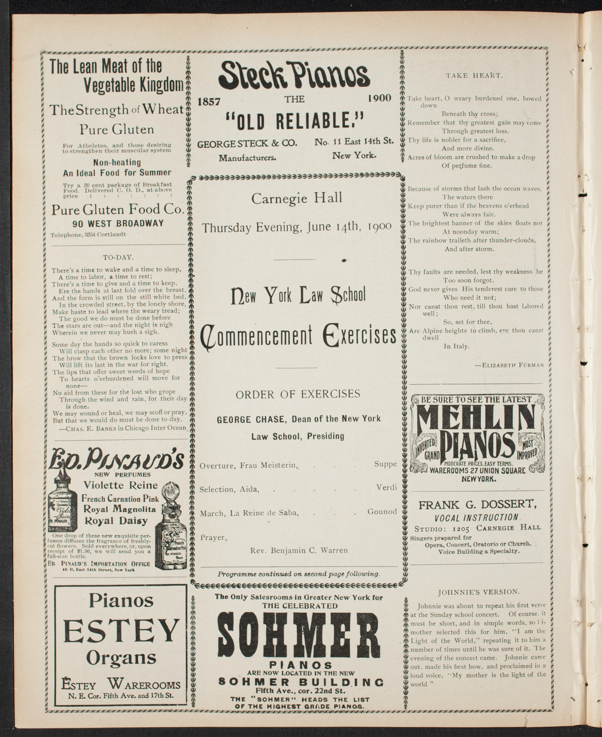 Graduation: New York Law School, June 14, 1900, program page 4