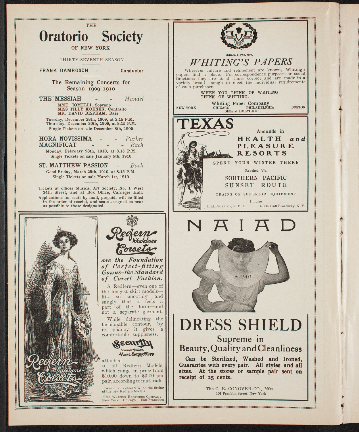 New York Banks' Glee Club, December 7, 1909, program page 2