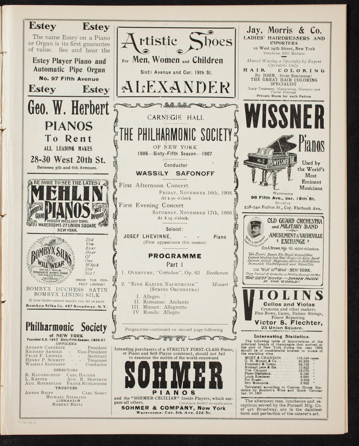 New York Philharmonic, November 16, 1906, program page 5