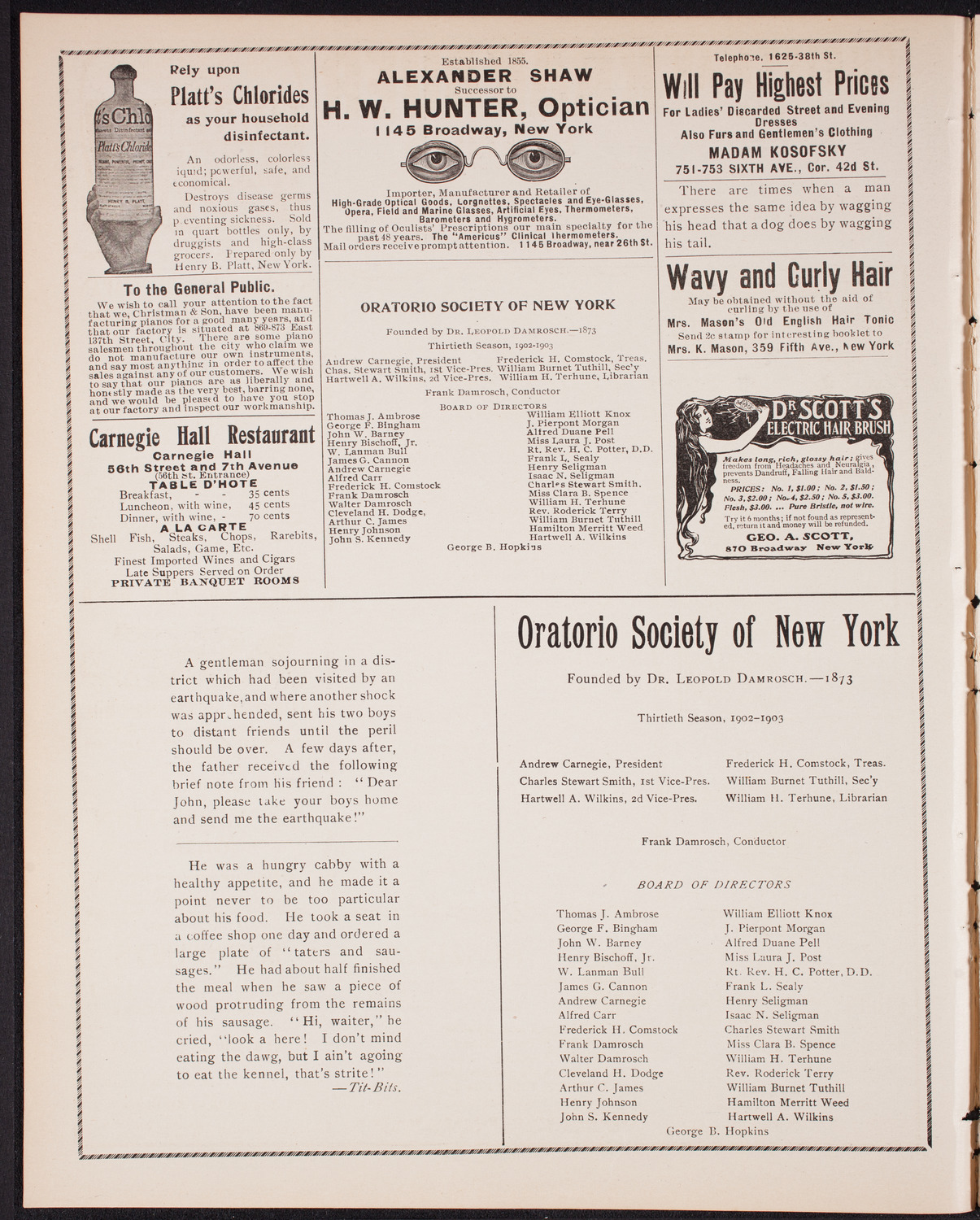 Philadelphia Orchestra, November 26, 1902, program page 2