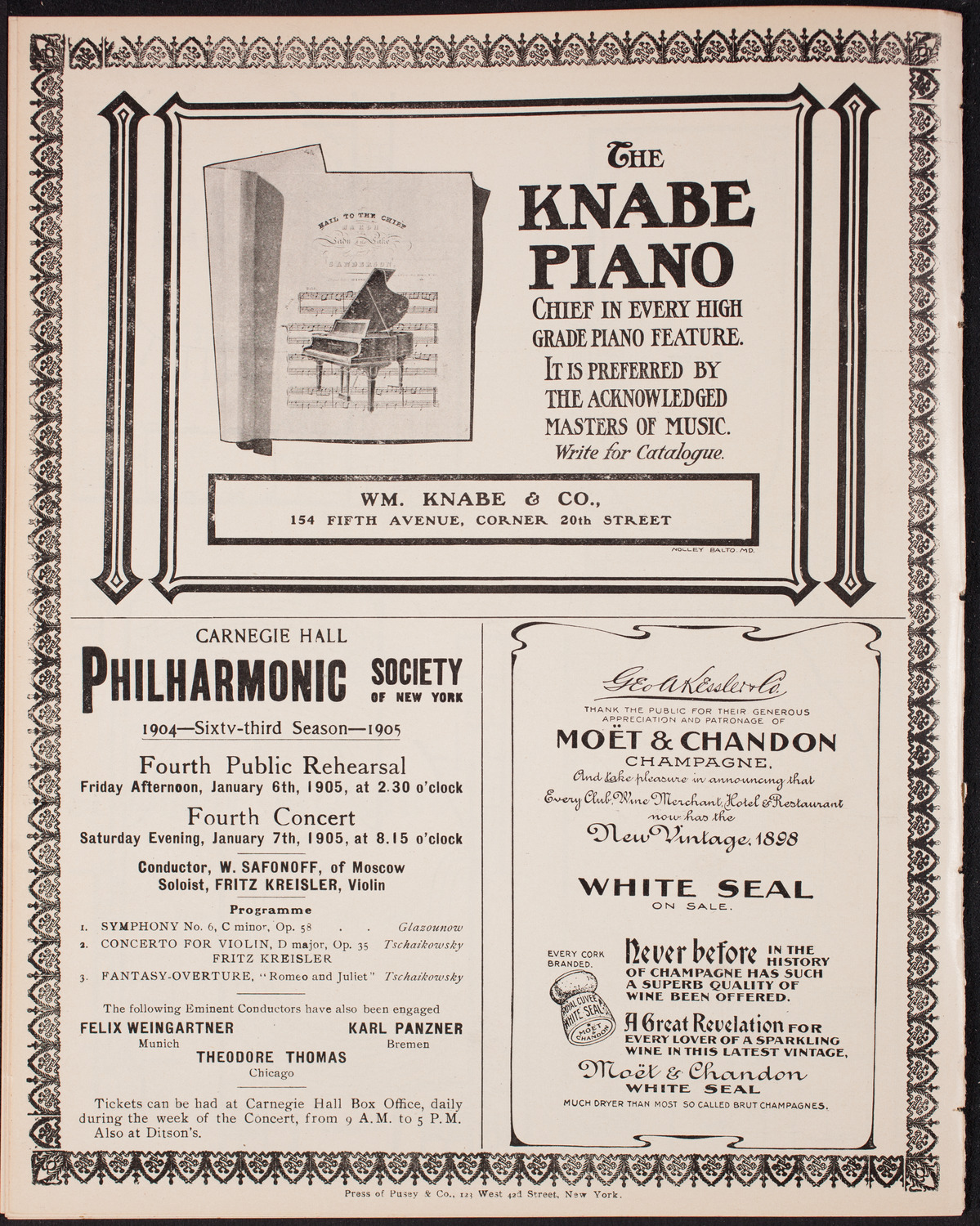 Oratorio Society of New York, December 30, 1904, program page 12