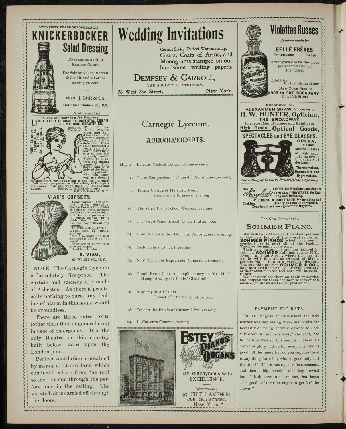 Vocal Chamber-Music Club, May 3, 1899, program page 2