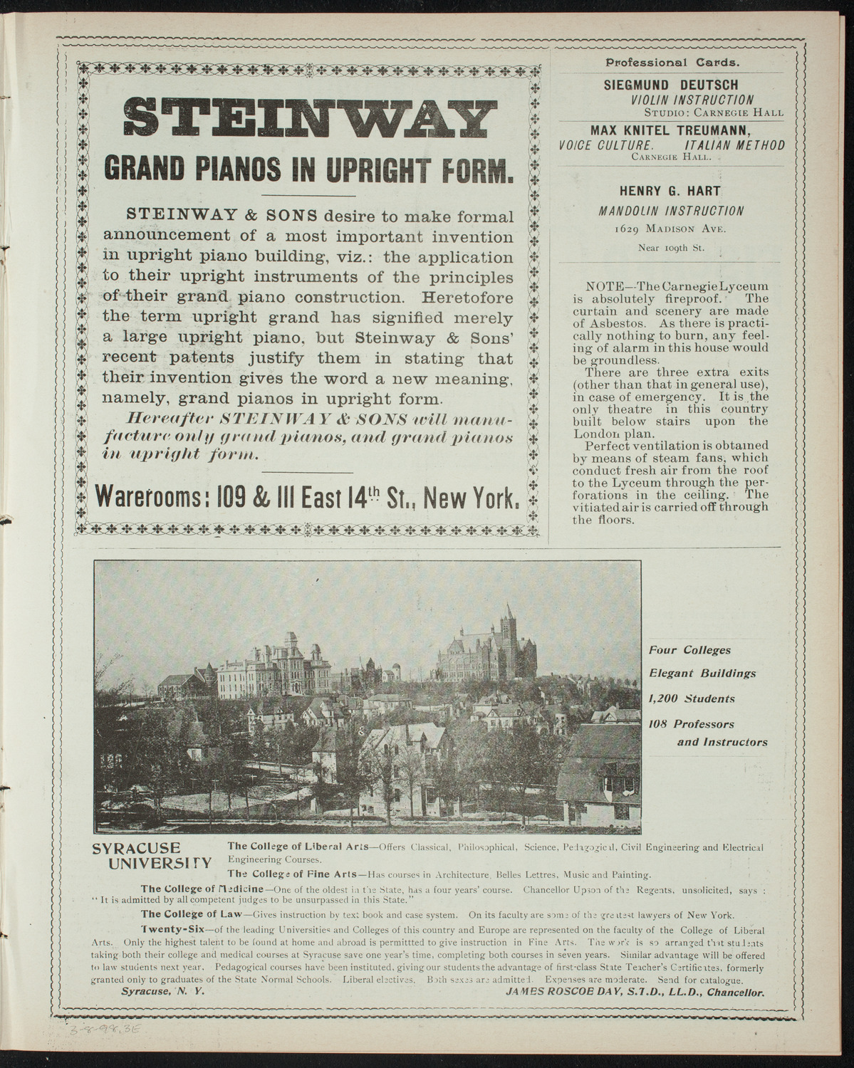 Comparative Literature Society Evening Conference, March 8, 1898, program page 5