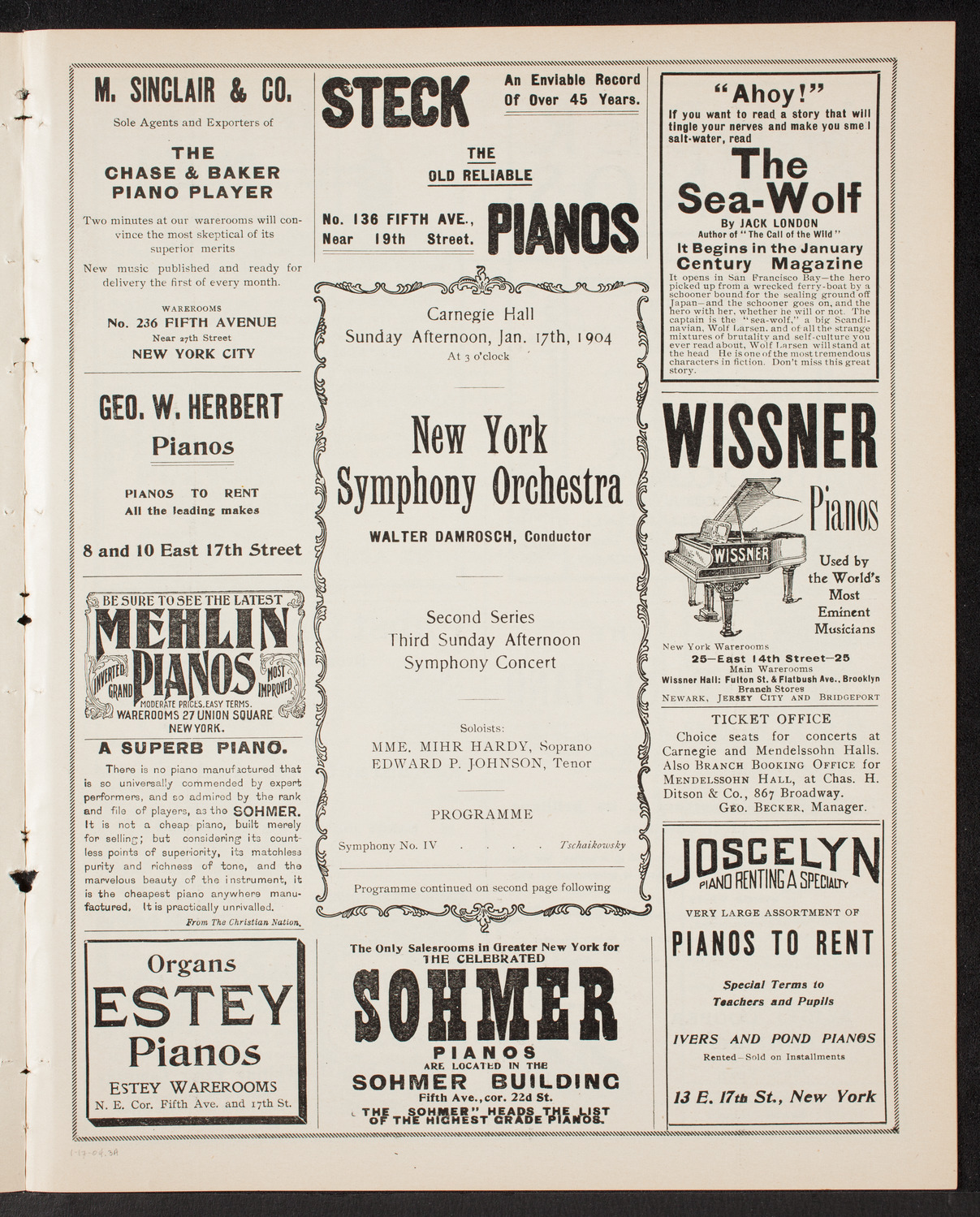 New York Symphony Orchestra, January 17, 1904, program page 5