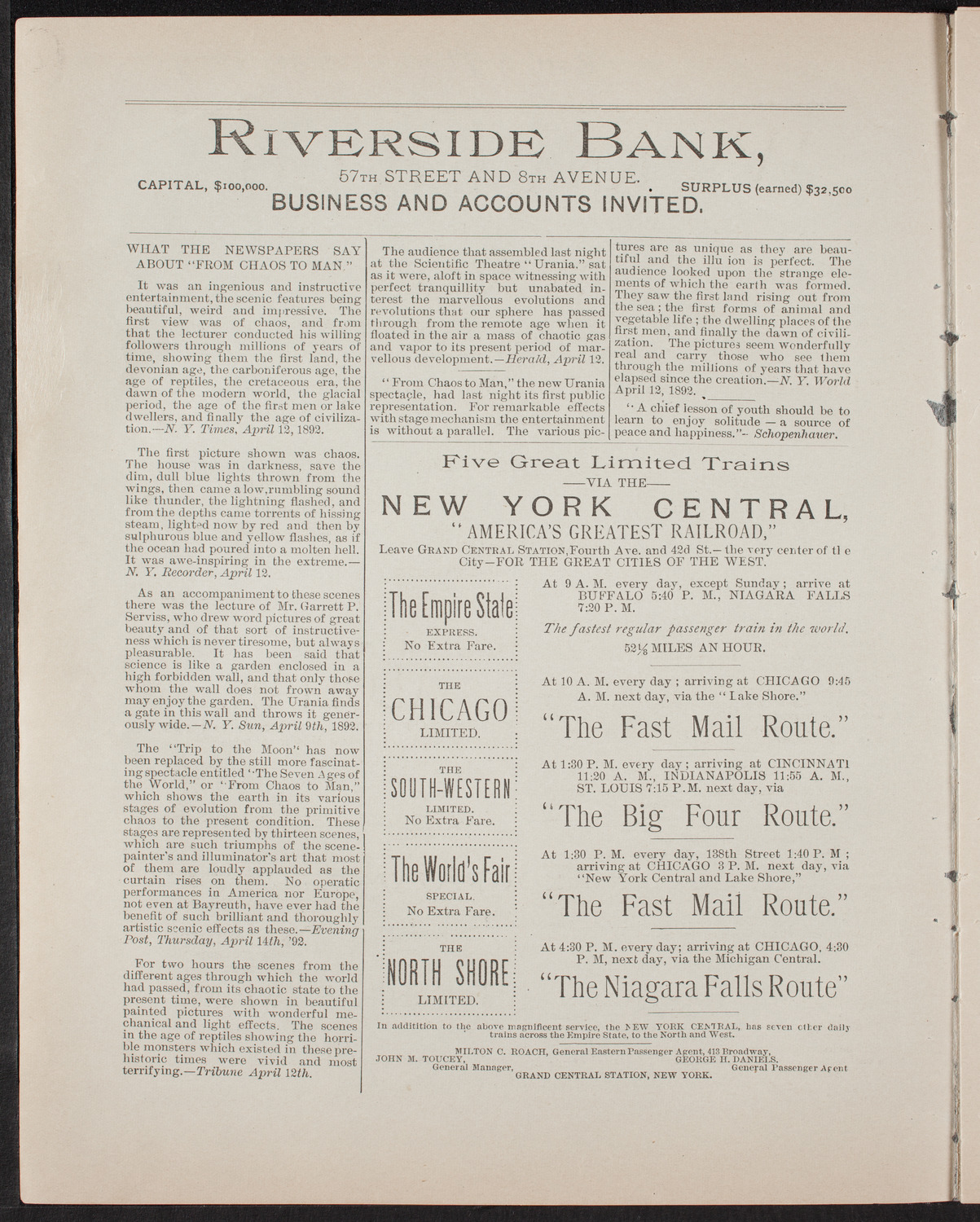 Graduation: College of Pharmacy of the City of New York, May 3, 1892, program page 2