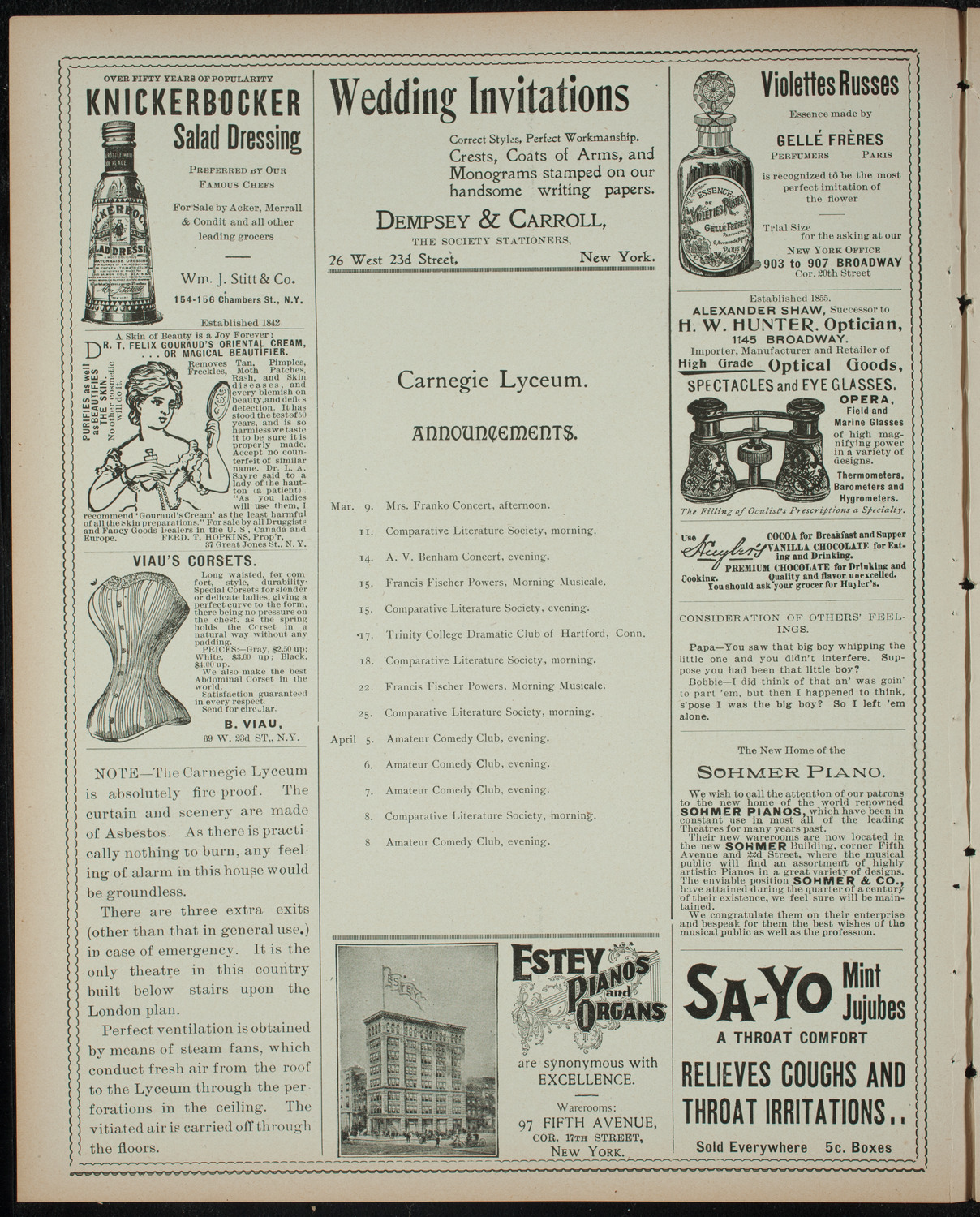 Powers-Arnold Wednesday Morning Musicale, March 8, 1899, program page 2