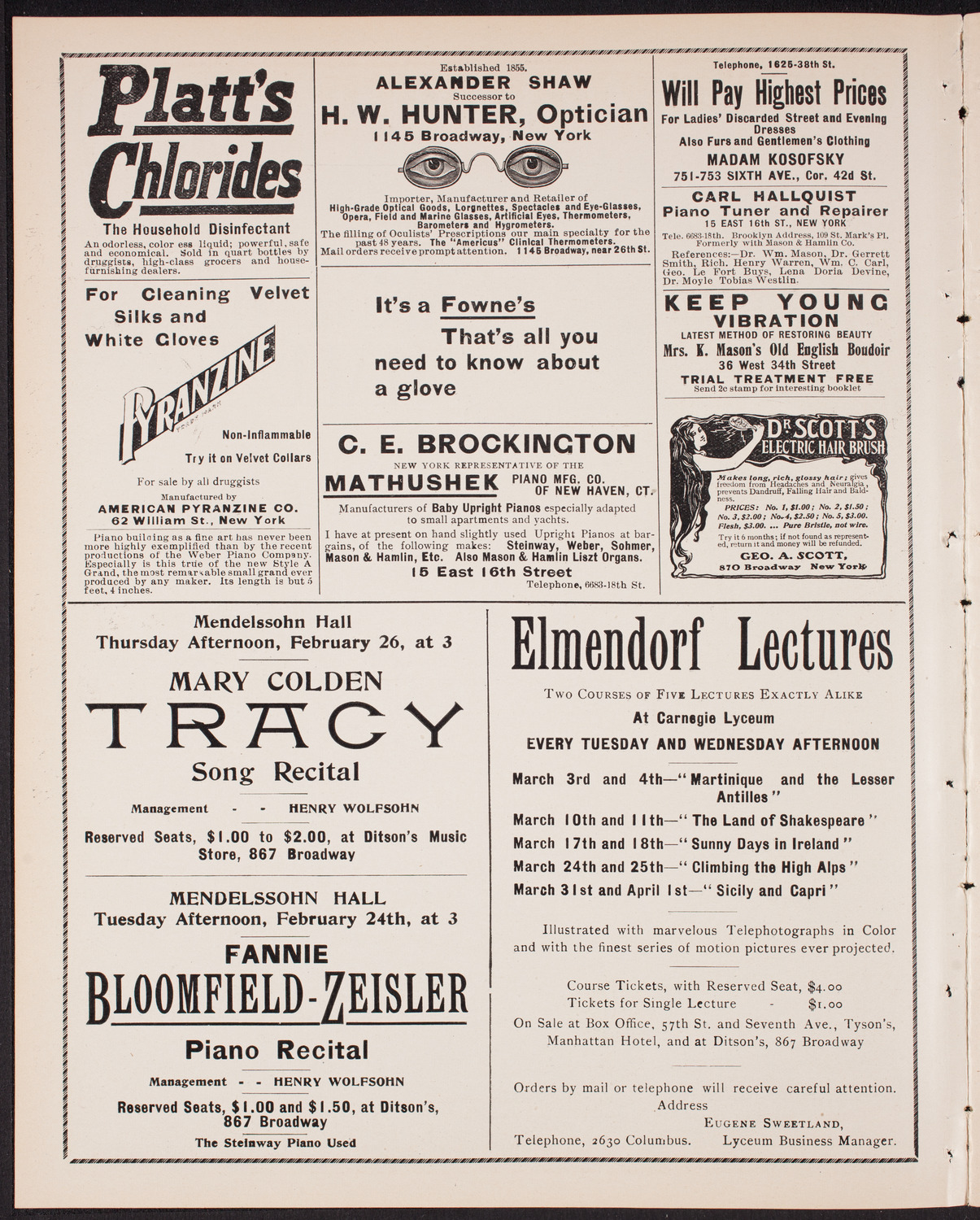 Wetzler Symphony Orchestra, February 5, 1903, program page 2