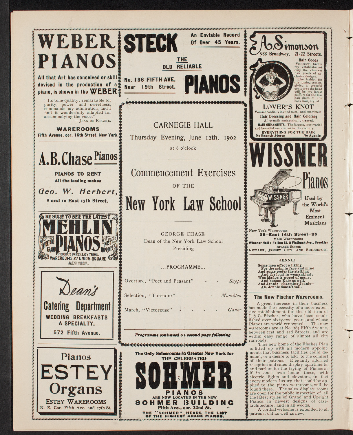 Graduation: New York Law School, June 12, 1902, program page 6