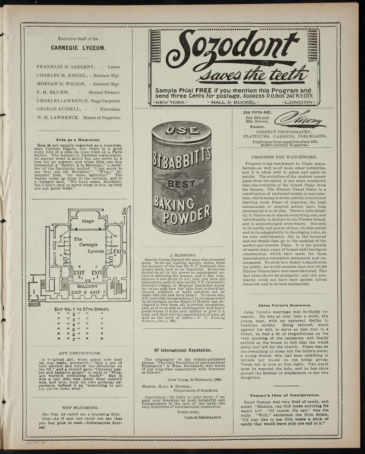 Amherst College Glee, Banjo, and Mandolin Clubs, April 11, 1899, program page 3