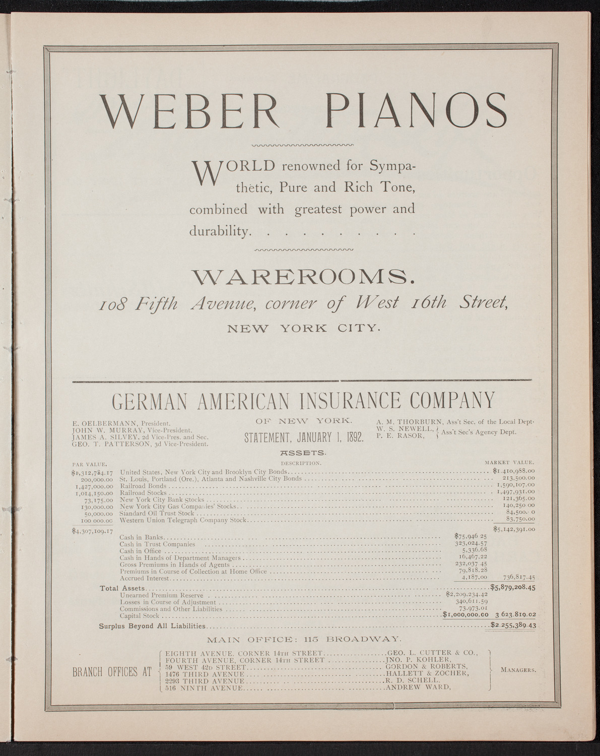 New York Athletic Club Minstrel Show, November 30, 1892, program page 7