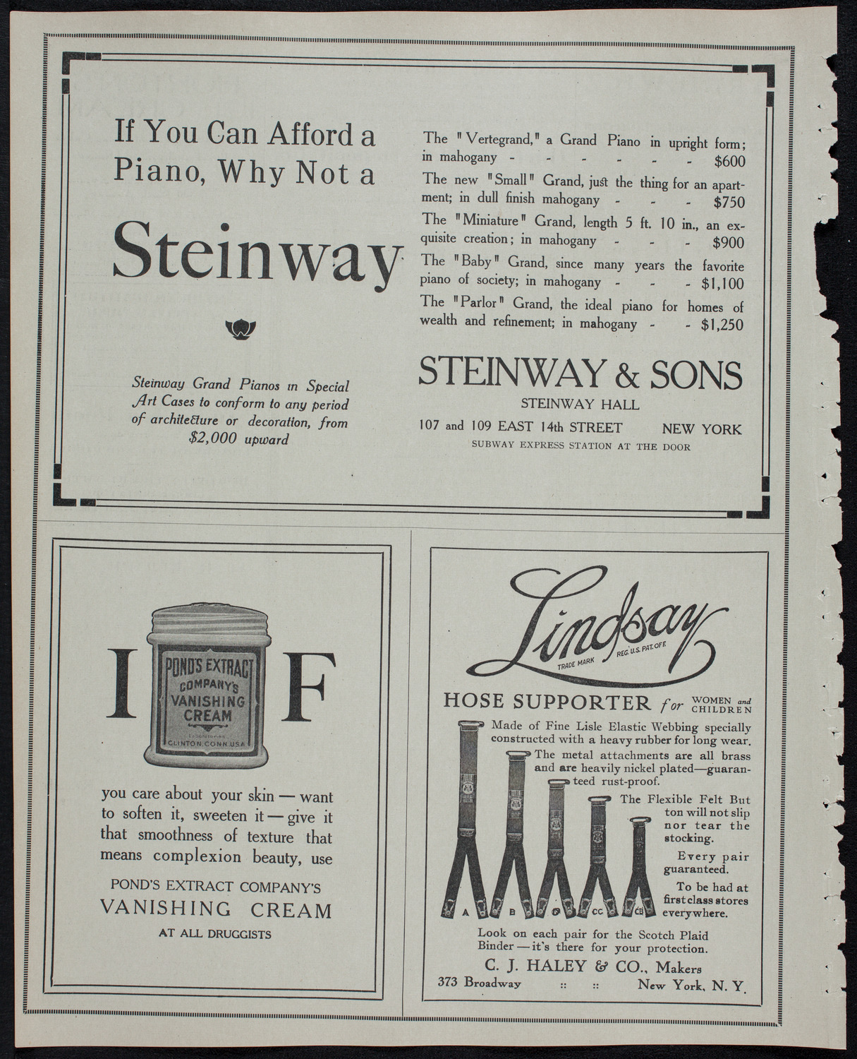Julia Culp, Contralto, January 10, 1913, program page 4