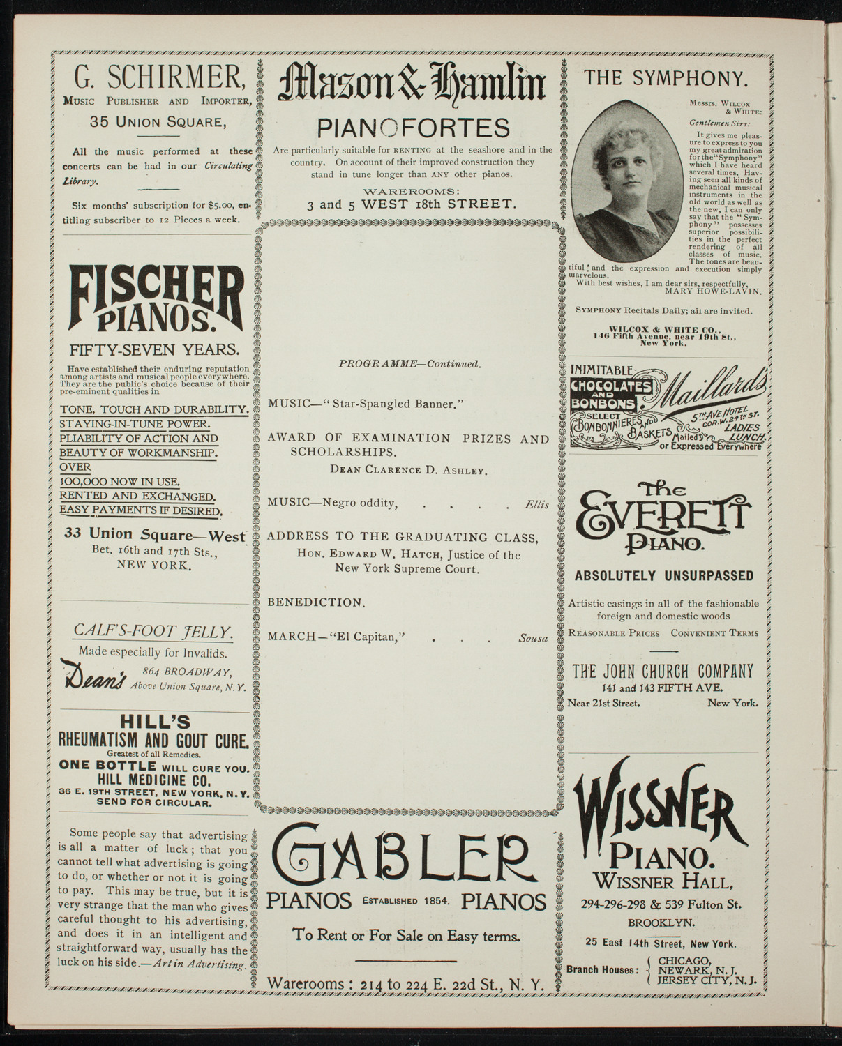 Graduation: New York University Law School, June 8, 1897, program page 6