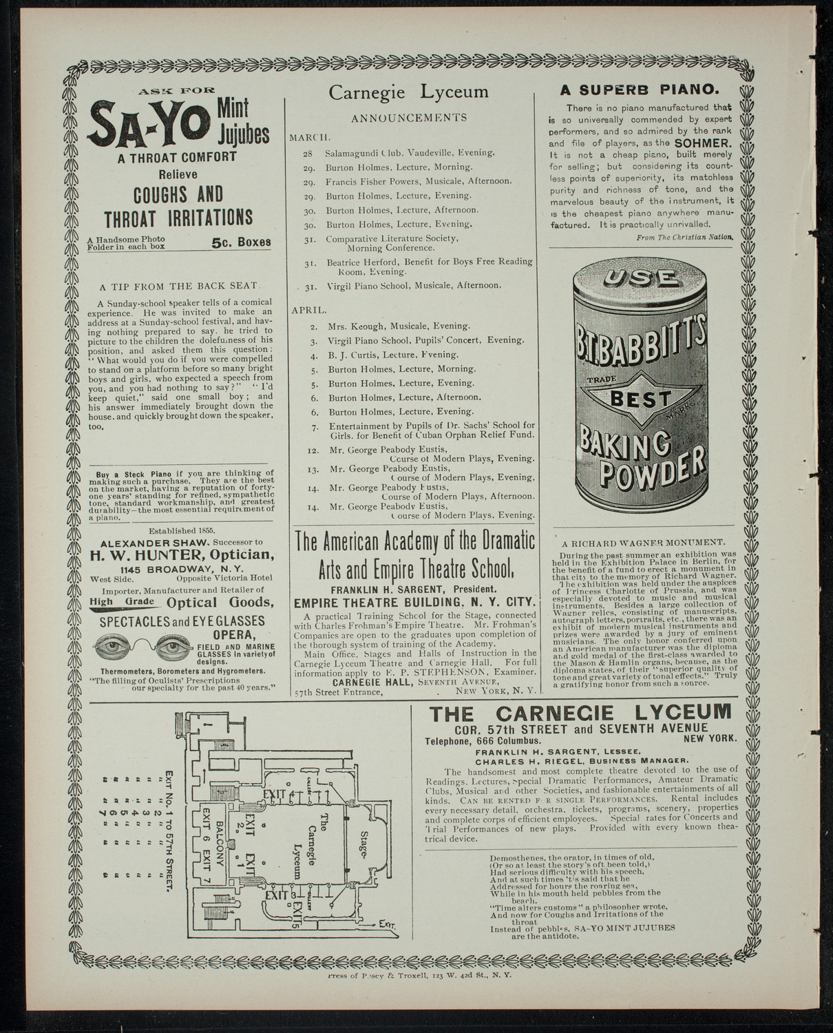 American Women's Orchestra, March 27, 1900, program page 4