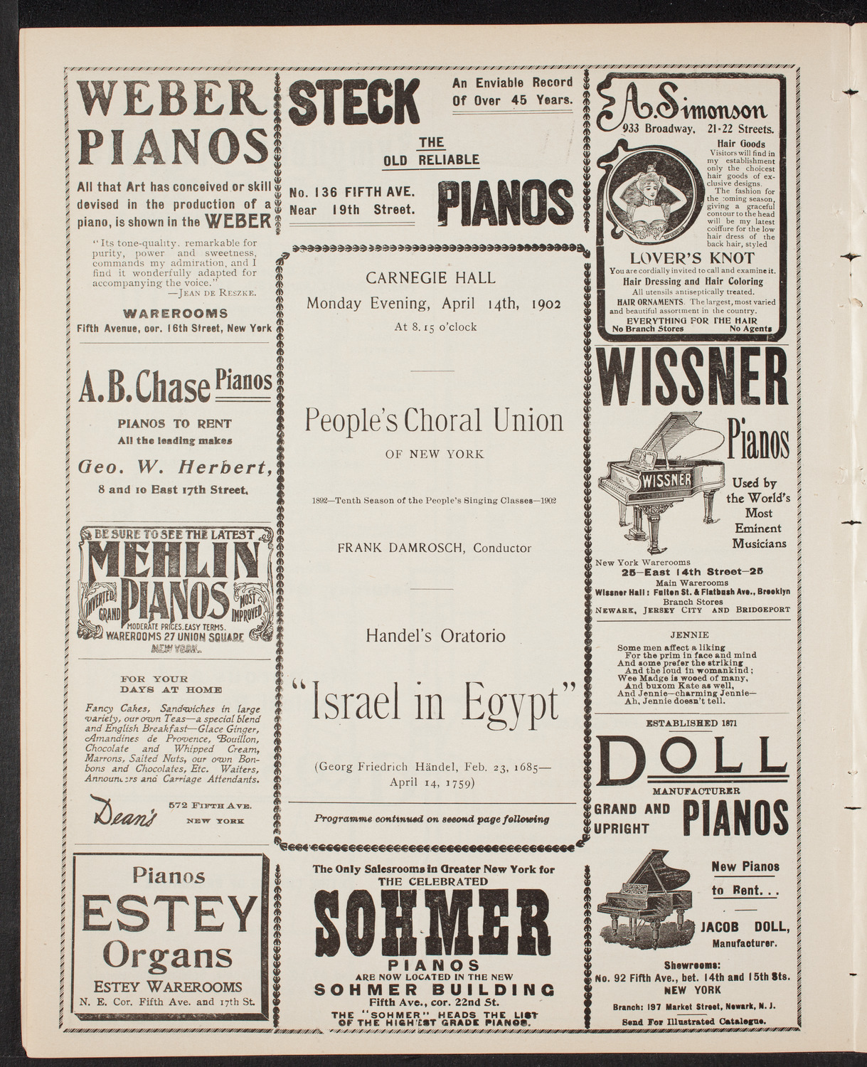 People's Choral Union, April 14, 1902, program page 6