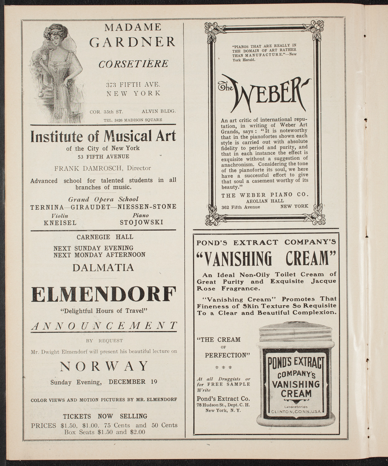 New York Philharmonic, December 8, 1909, program page 6